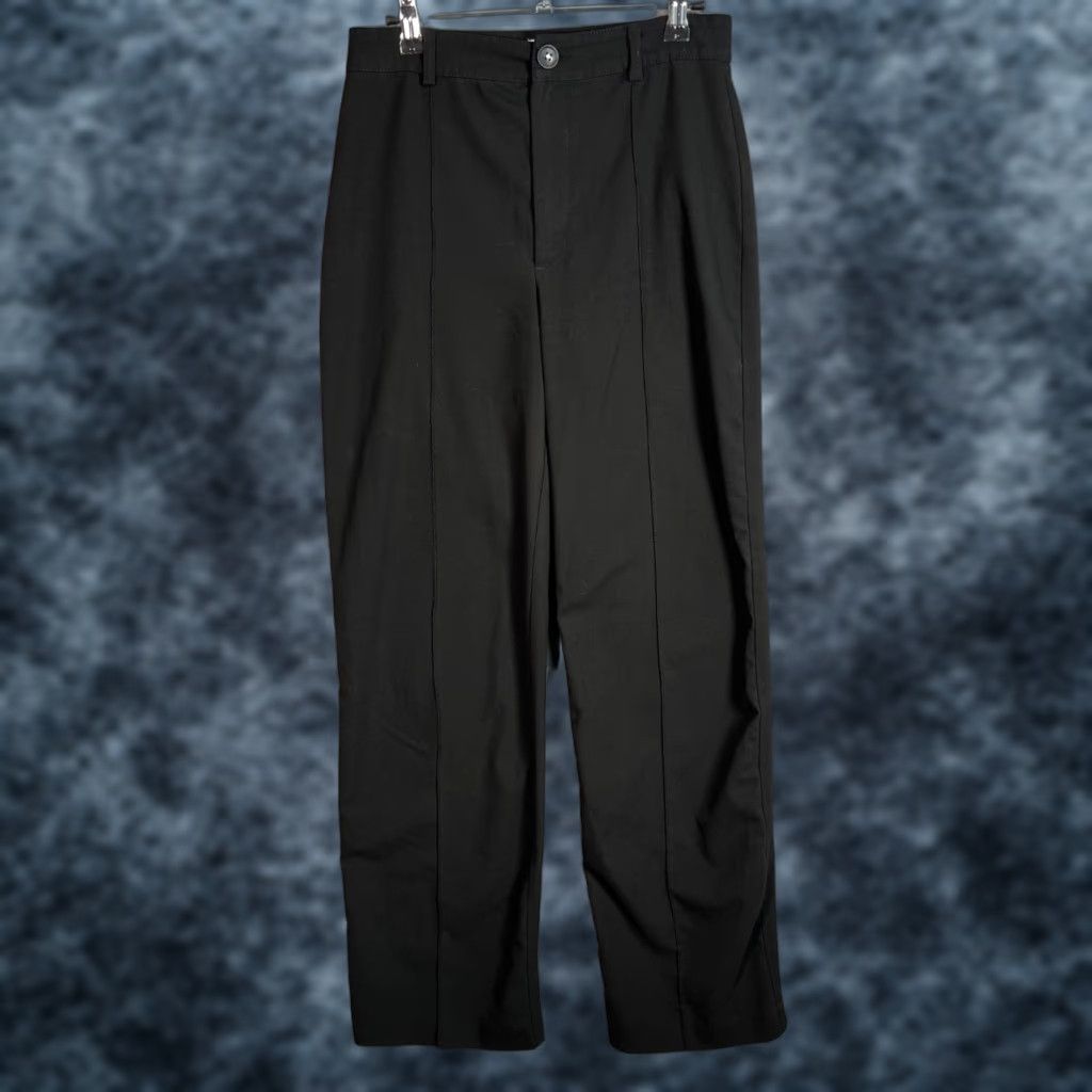 Vintage Pull & Bear Womens Size Medium Black Straight-Leg Trousers Pants Size 32" / US 10 / IT 46 - 1 Thumbnail