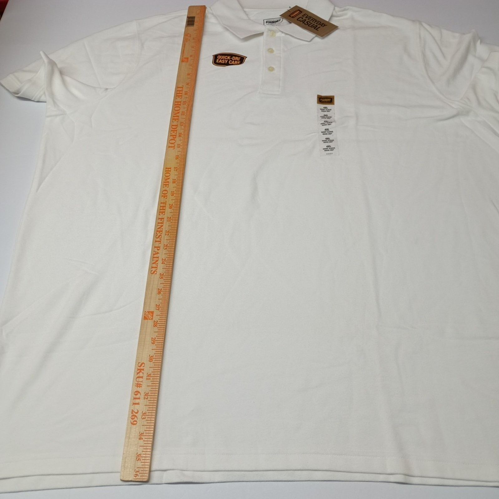 Other The Foundry Supply Co. Polo Shirt Men's 4XL White Quick Dri Size US XXL / EU 58 / 5 - 5 Thumbnail