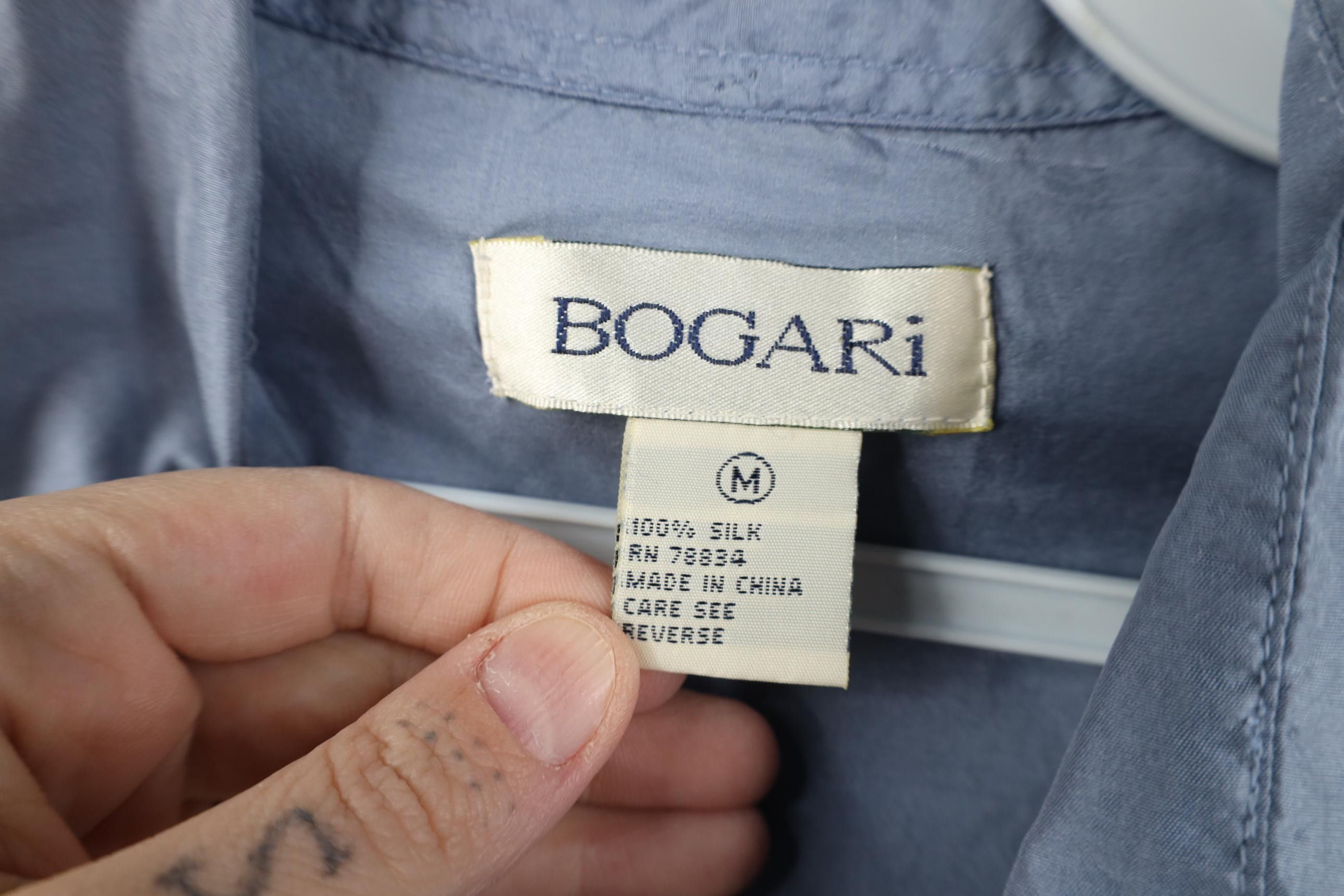 Vintage Vintage 90s Streetwear Baggy Silk Collared Button Shirt Blue Size US M / EU 48-50 / 2 - 8 Thumbnail