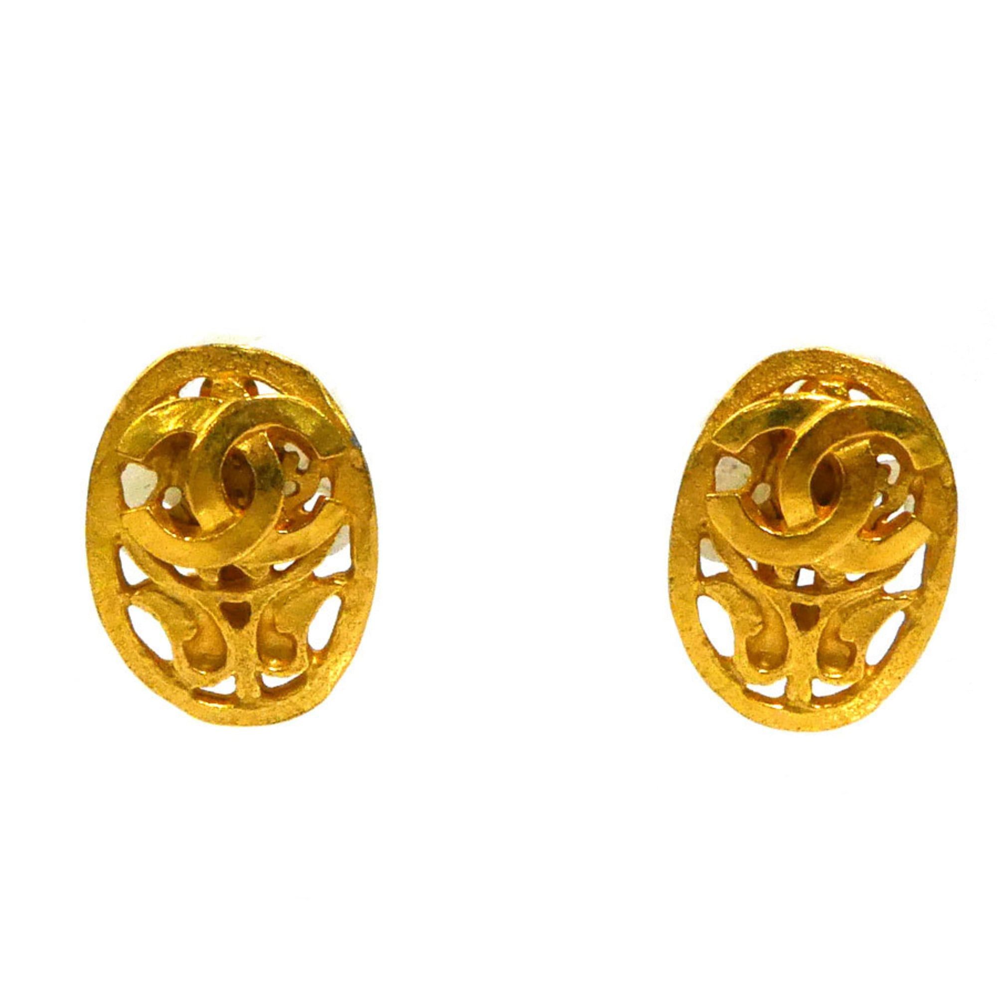 Chanel CHANEL Coco Mark Metal Gold Earrings for Women e61392n Size ONE SIZE - 1 Thumbnail