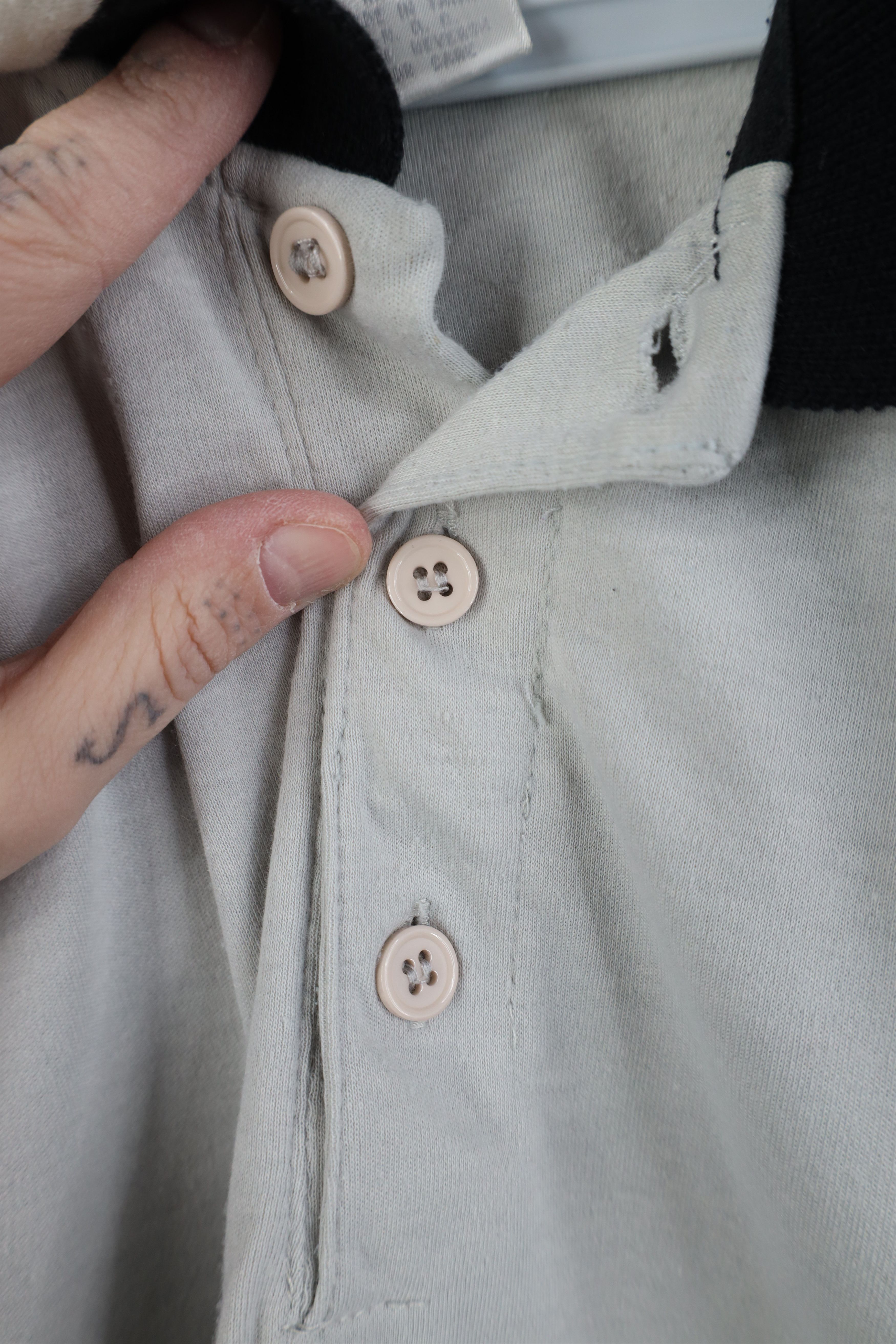 Vintage Vintage 90s Streetwear Striped Pullover Polo Shirt Gray Size L / US 10 / IT 46 - 6 Thumbnail