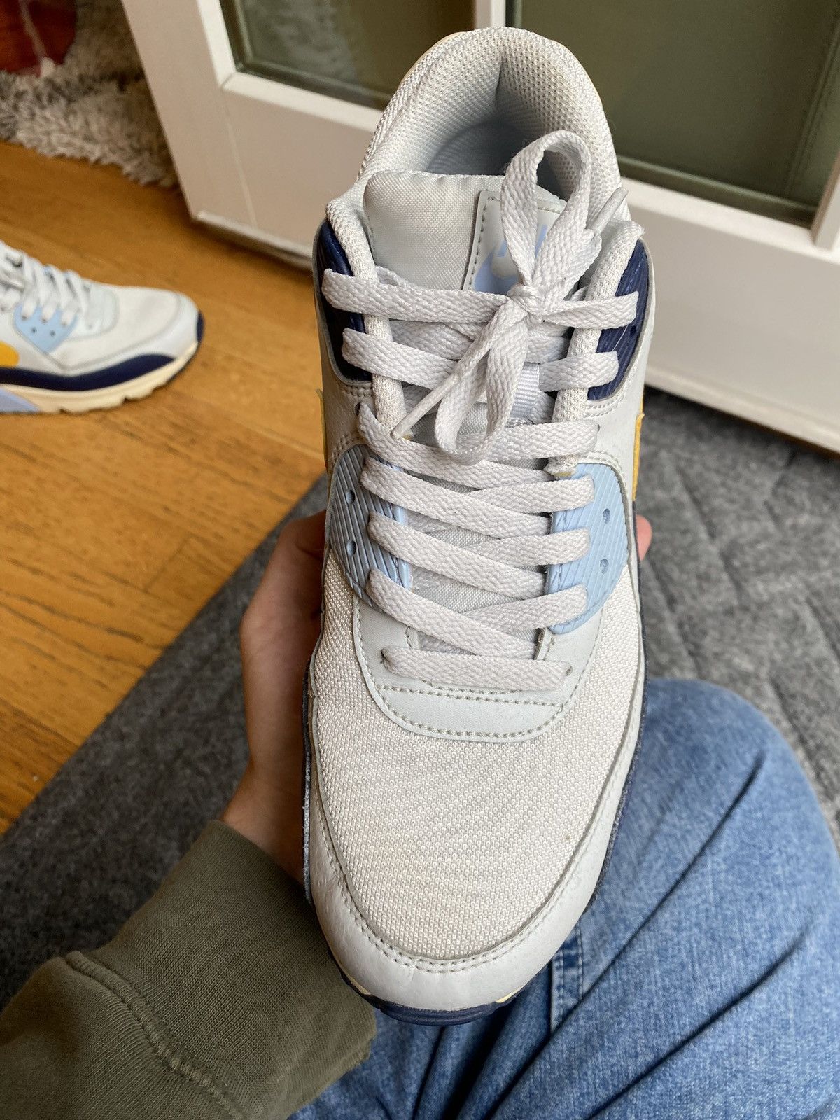 Nike Nike Air Max 90 Pure Platinum Blue Void Size US 9.5 / EU 42-43 - 15 Thumbnail