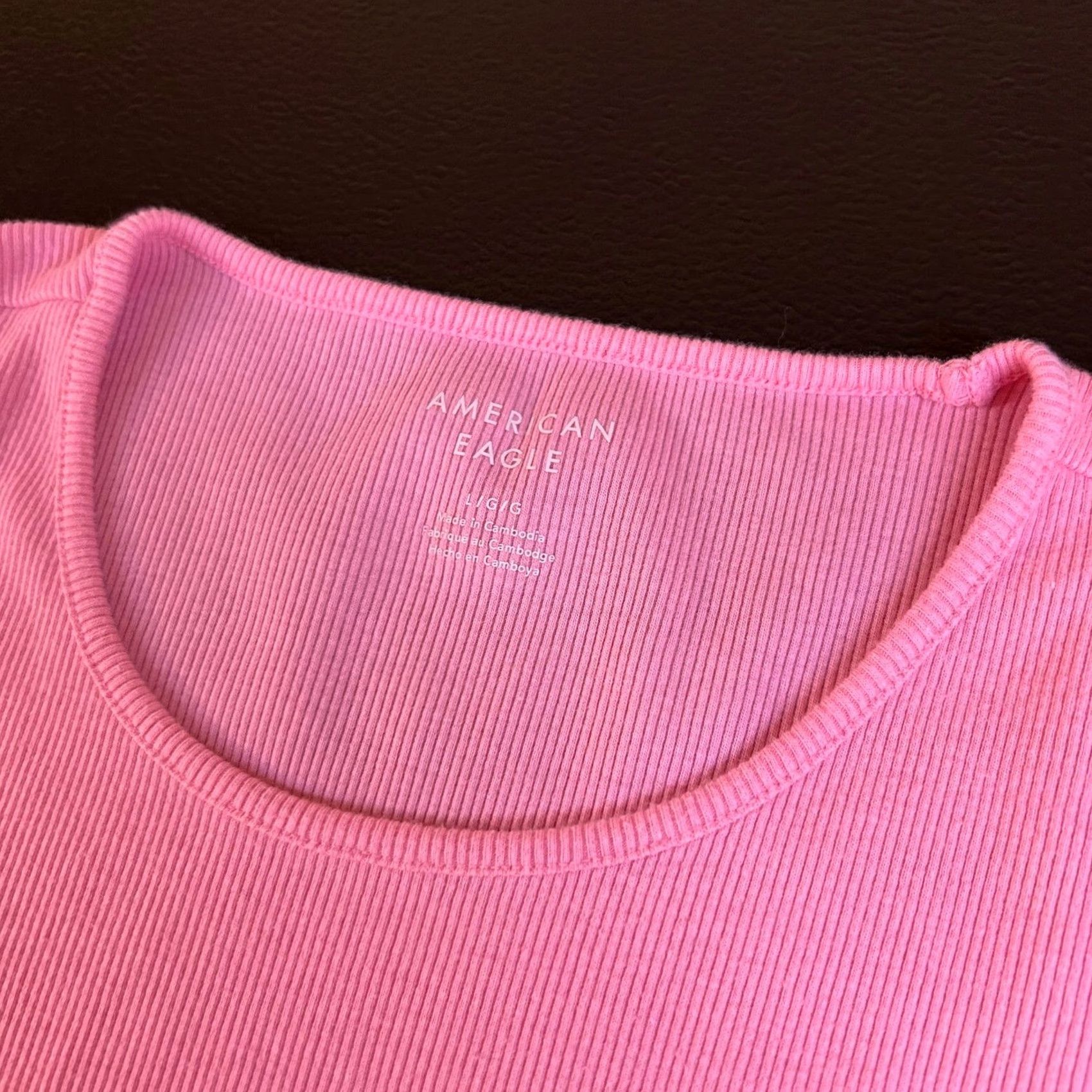 Vintage VINTAGE: not applicable, so omit. American Eagle Tank Women's Large Pink Ribbed Sleeveless Round Neck Casual Basic Tank Top Size L / US 10 / IT 46 - 2 Thumbnail
