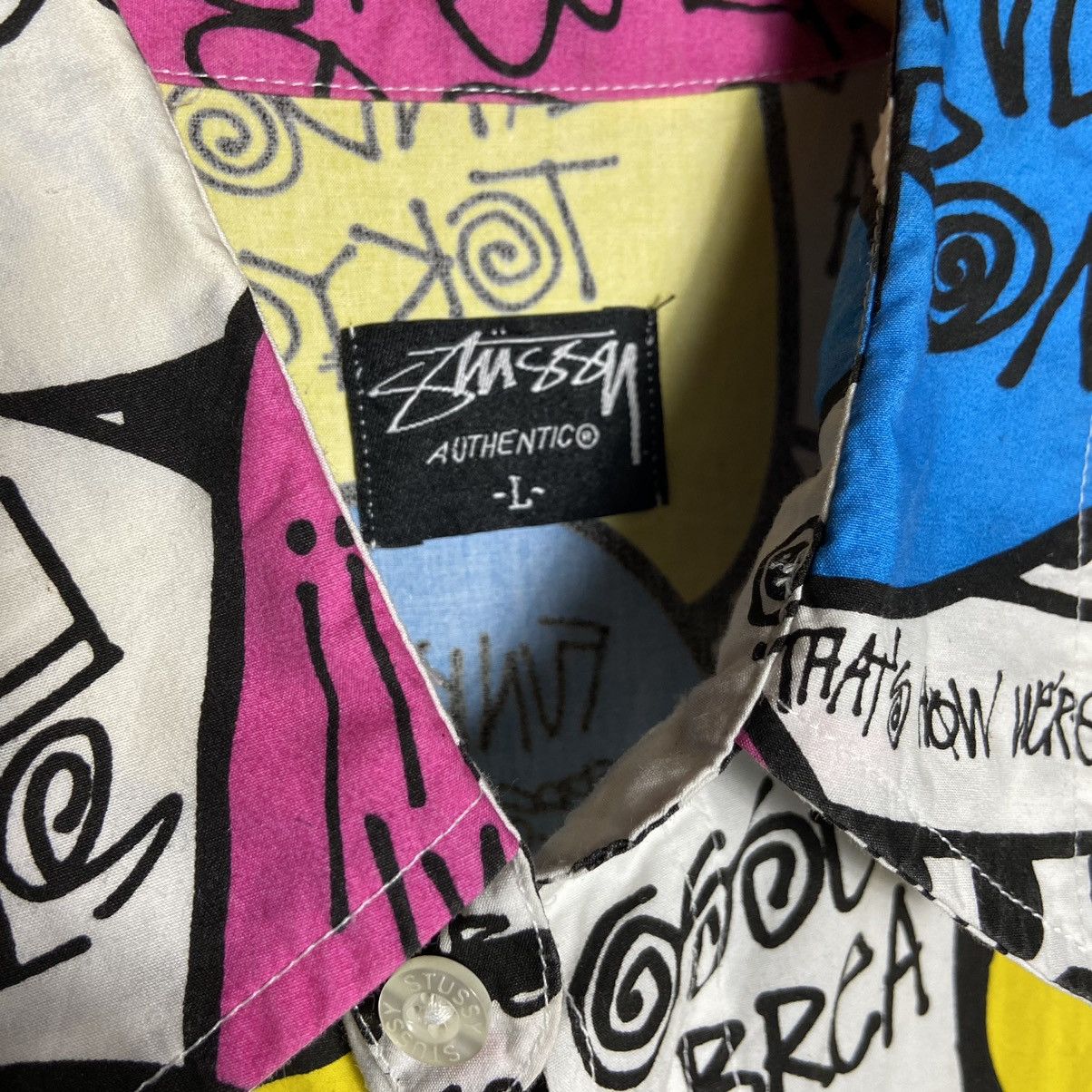 Stussy × Vintage Vintage Stussy Pop Bubble Shirt Size US L / EU 52-54 / 3 - 5 Thumbnail