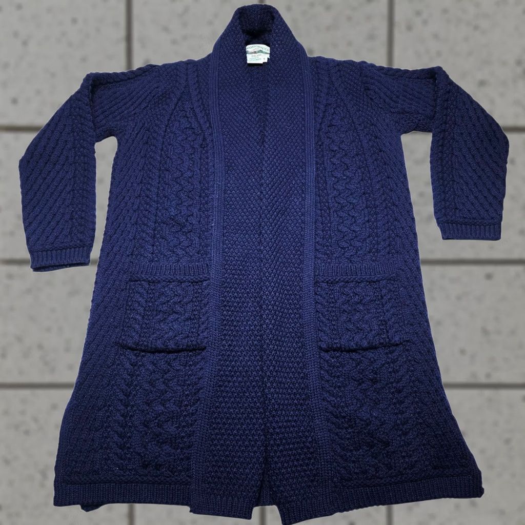 Vintage VINTAGE Aran Craft Ireland 100% Merino Wool Open Front Cardigan Sweater Blue Women Small Size S / US 4 / IT 40 - 1 Thumbnail