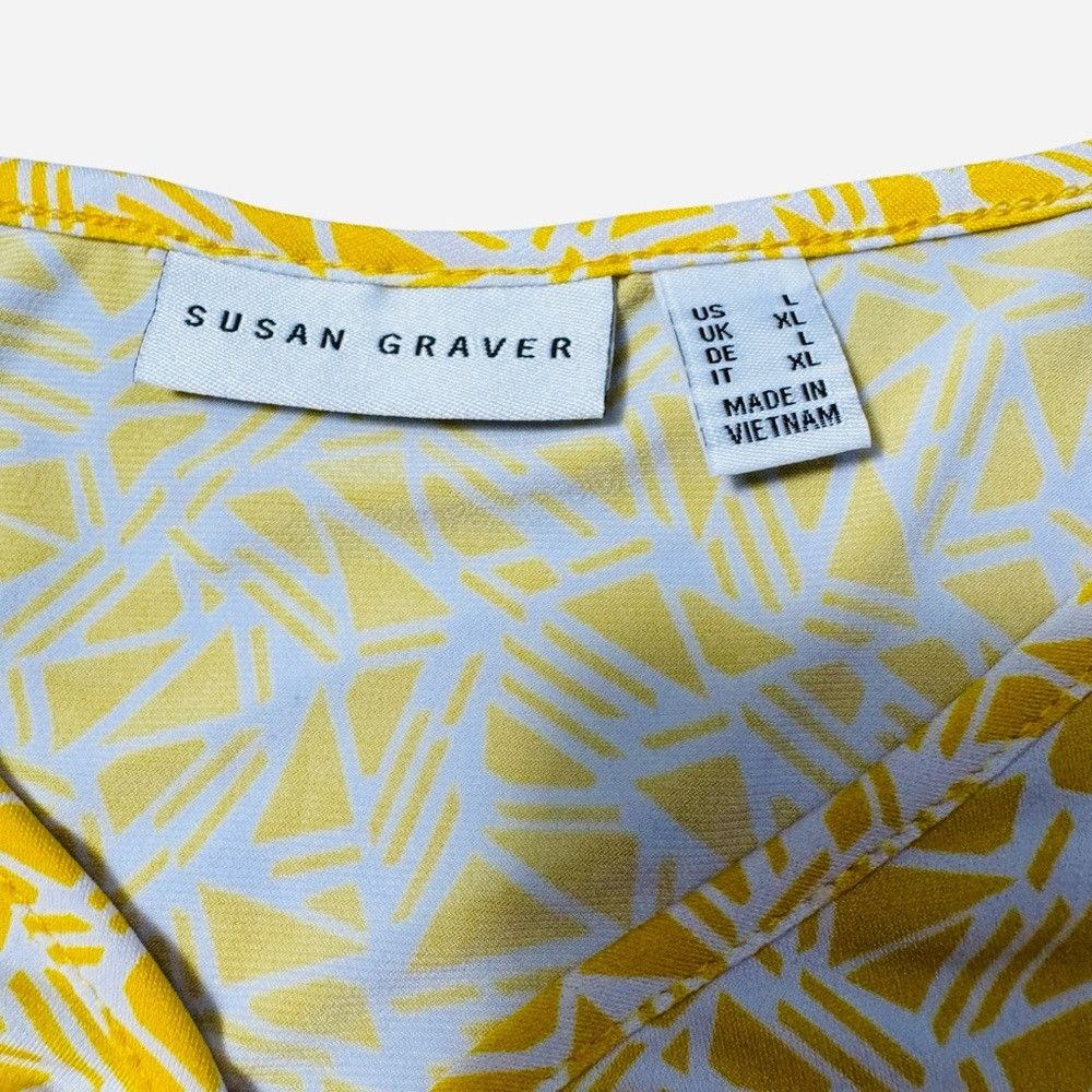 Other Susan Graver Printed Liquid Knit Sleeveless Yellow Top with Size L / US 10 / IT 46 - 7 Thumbnail
