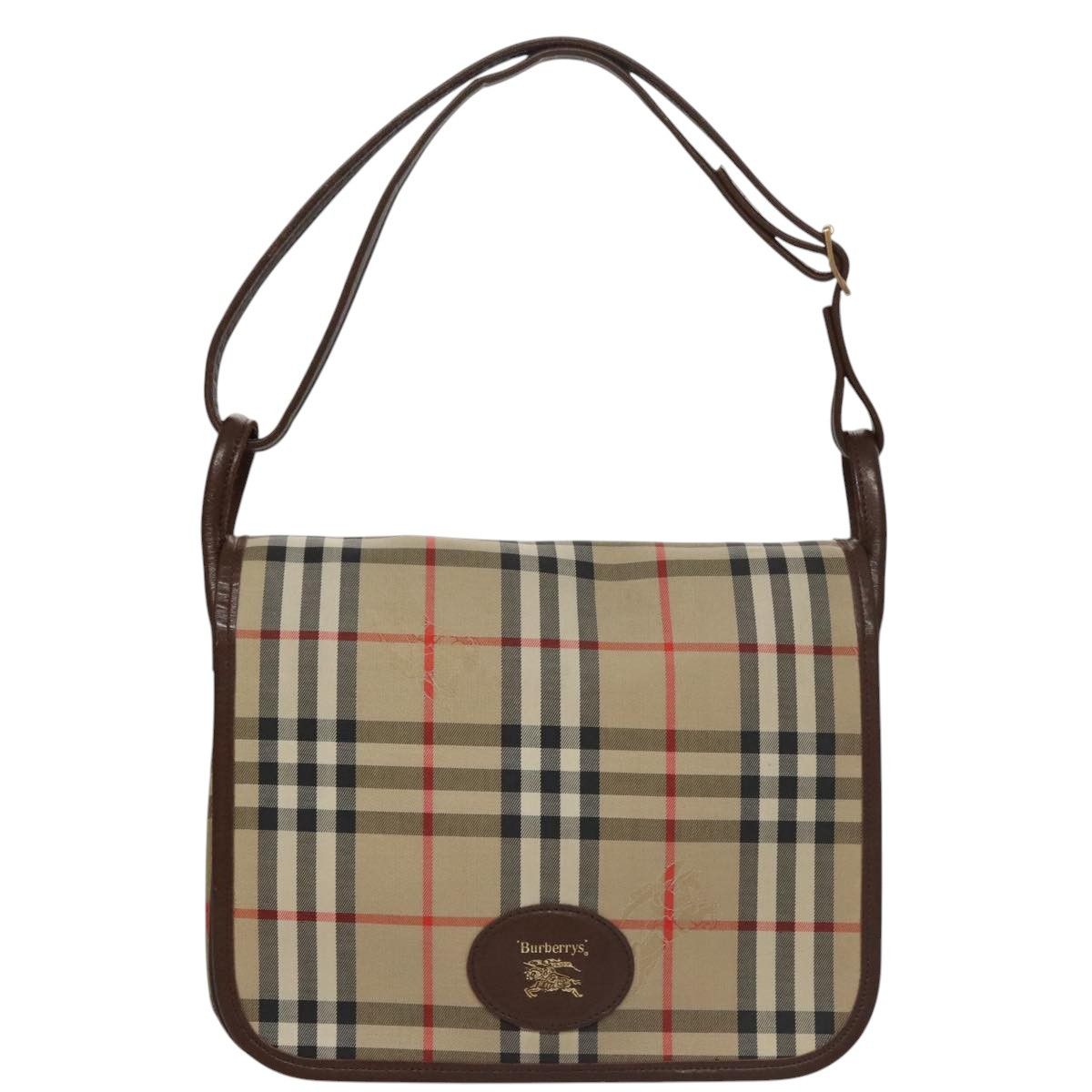 Burberry Nova Check Beige Canvas Shoulder Bag (Pre-Owned) Size ONE SIZE - 1 Thumbnail