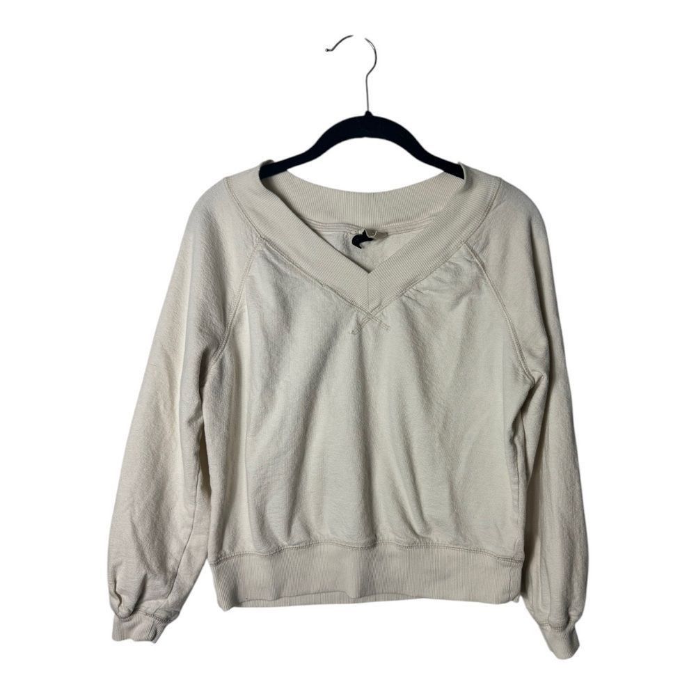 Other Universal Thread White V-Neck Sweatshirt Pullover Women’s Size XS Long Sleeve Size XS / US 0-2 / IT 36-38 - 2 Thumbnail