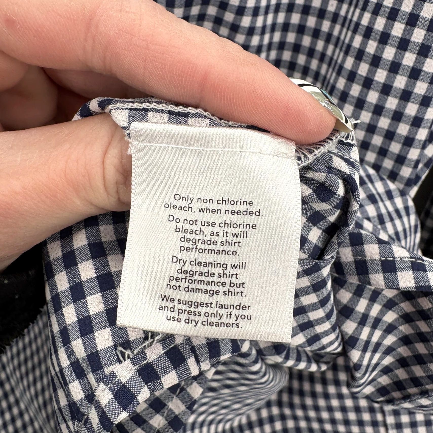 Mizzen+Main Mizzen+Main Leeward Shirt Mens Small Blue Gingham Slim Fit Stretch Non Iron Dress Shirt Size US S / EU 44-46 / 1 - 6 Thumbnail