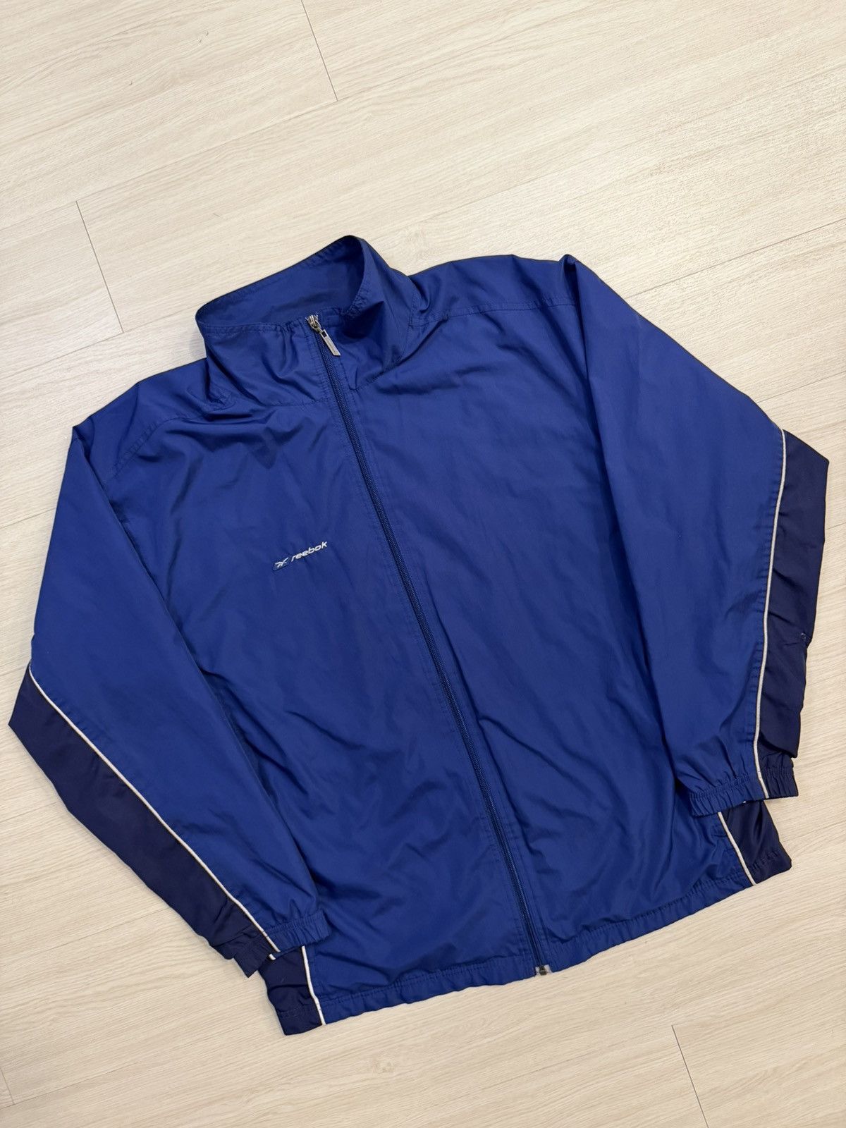 Reebok Vintage Reebok Lined Full Zip Up Blue Windbreaker Size US L / EU 52-54 / 3 - 2 Thumbnail
