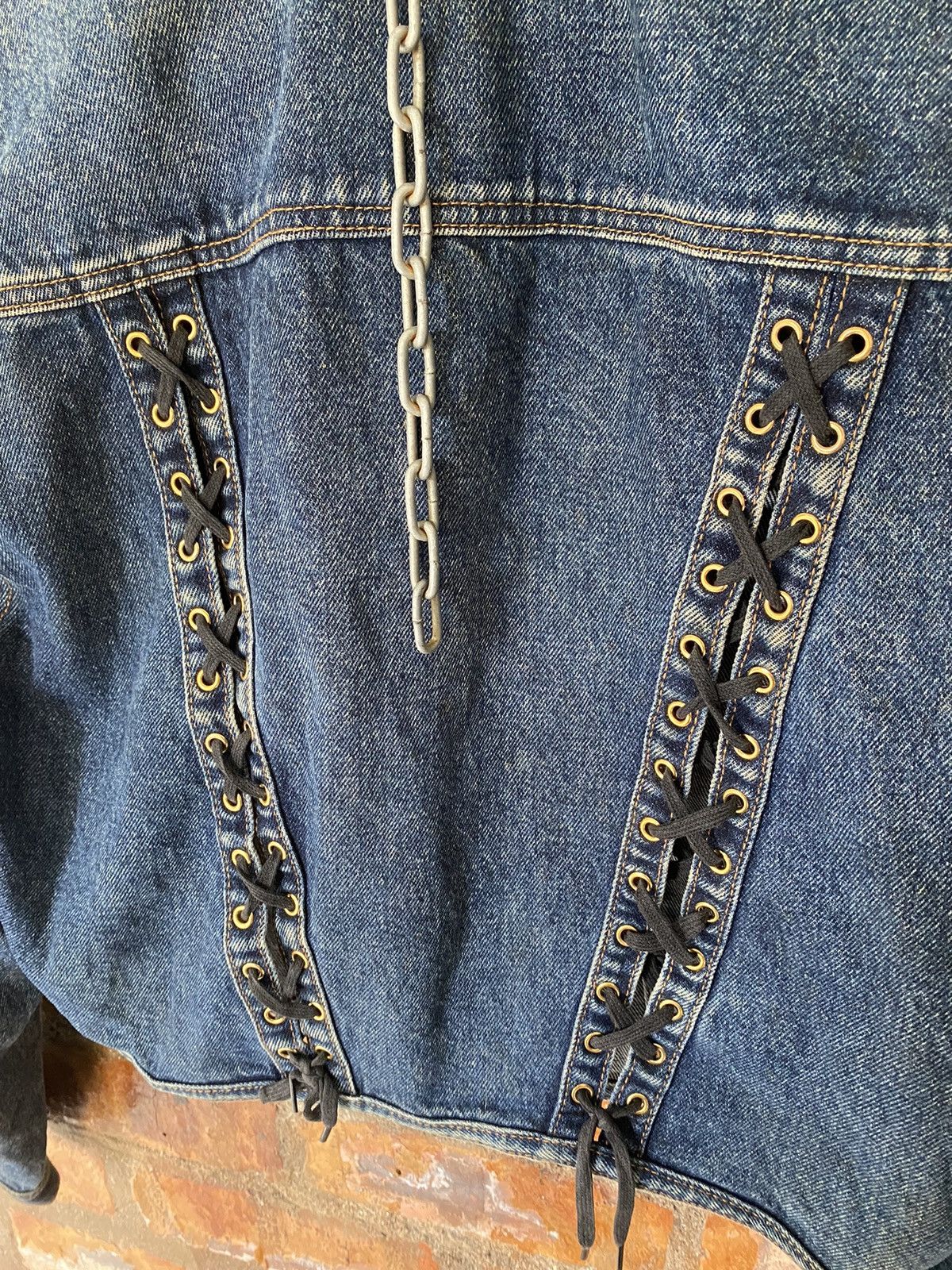 Jean Paul Gaultier 1988 JPG lace up crop denim Jacket Size M / US 6-8 / IT 42-44 - 13 Thumbnail
