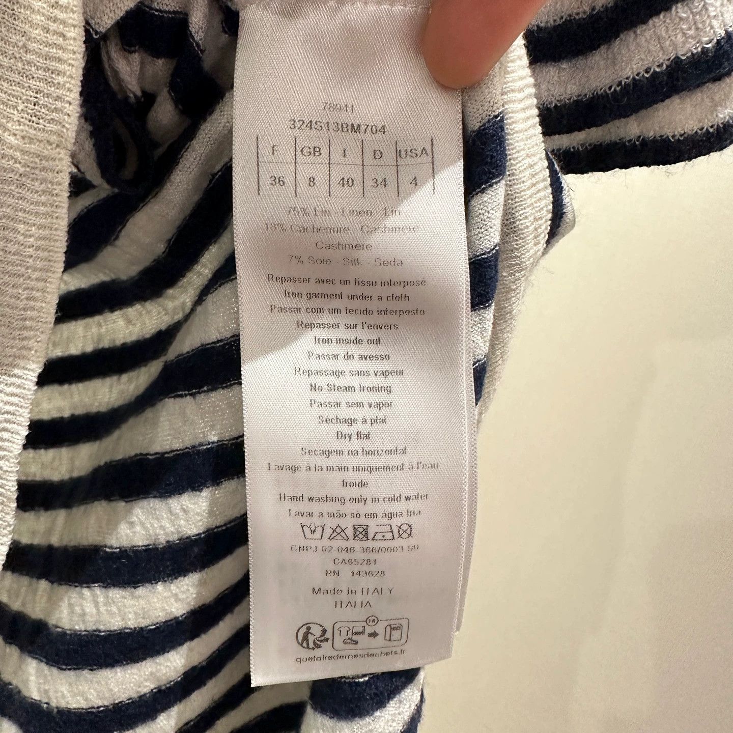 Christian Dior Monsieur Christian Dior apr697 Linen Ruffle Striped Star Slogan SS 36 Size XS / US 0-2 / IT 36-38 - 4 Thumbnail