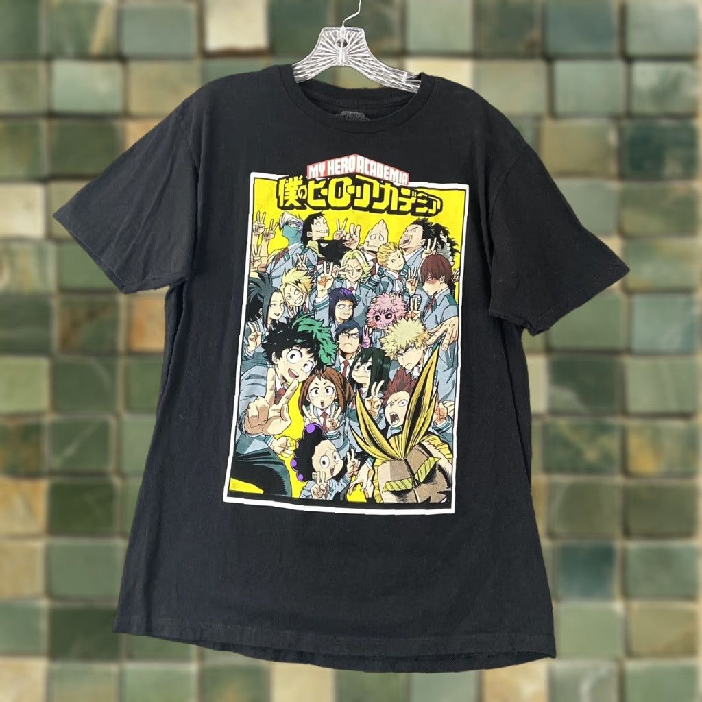 Vintage My Hero Academia Shirt Adult Large Black Short Sleeve Graphic Tee Size US 33 - 1 Thumbnail