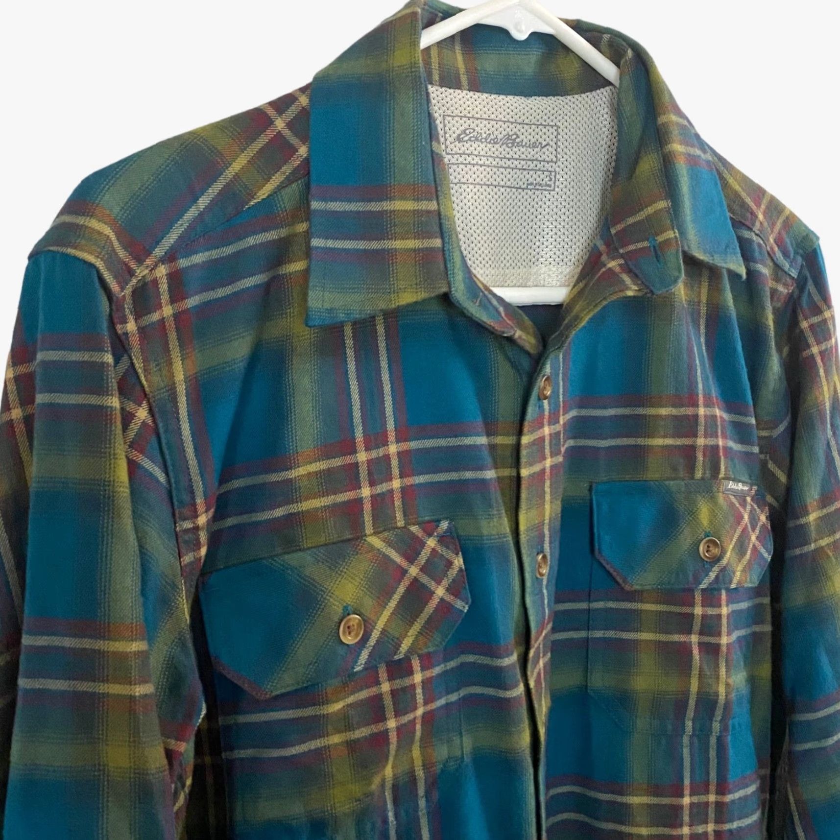 Eddie Bauer VINTAGE Eddie Bauer Button Up Flannel Shirt Blue Green Plaid Mens Small S Outerwear Size US S / EU 44-46 / 1 - 4 Thumbnail