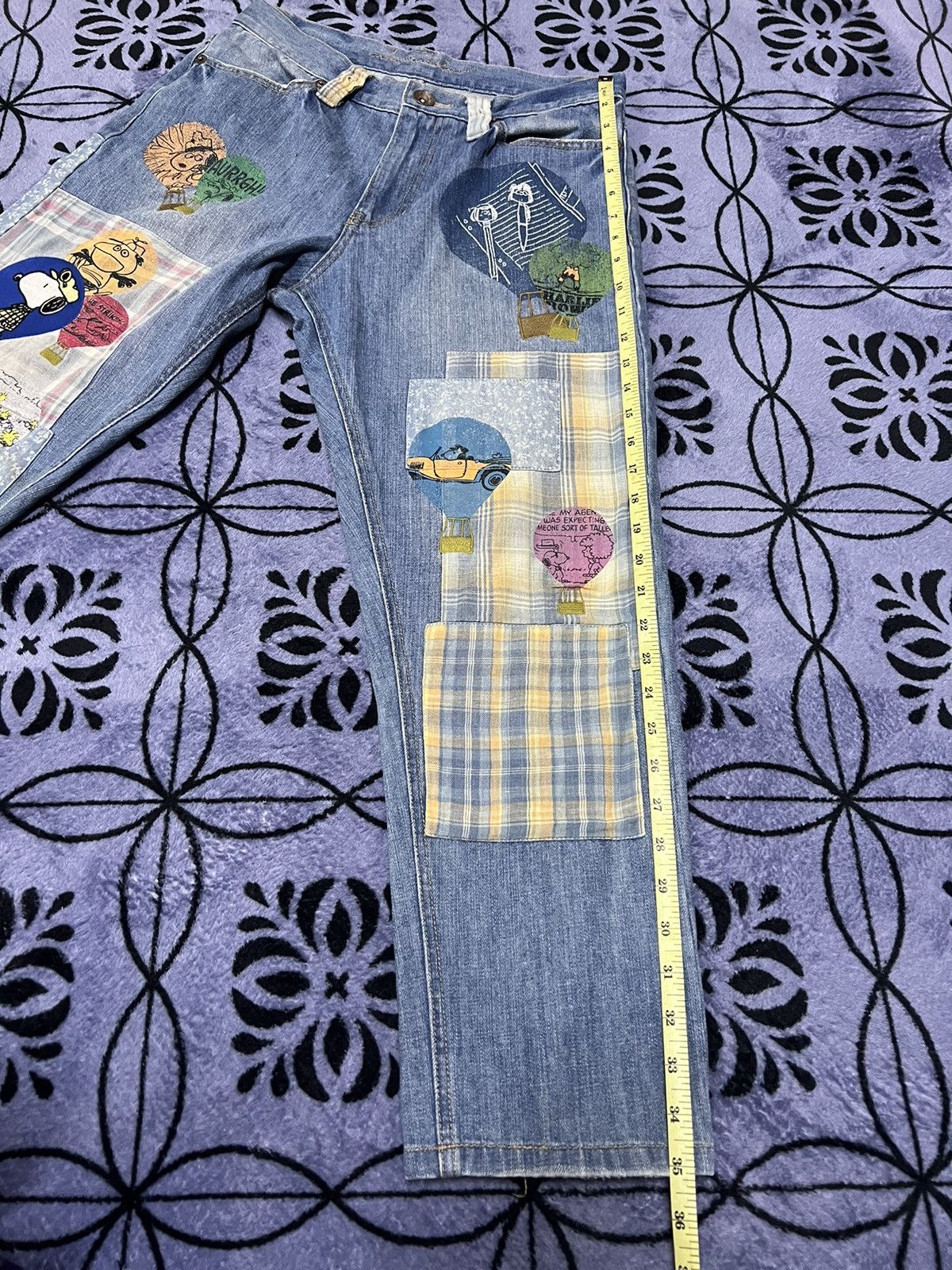 Peanuts × Vintage Peanuts Patchwork Jeans Size 30" / US 8 / IT 44 - 13 Thumbnail