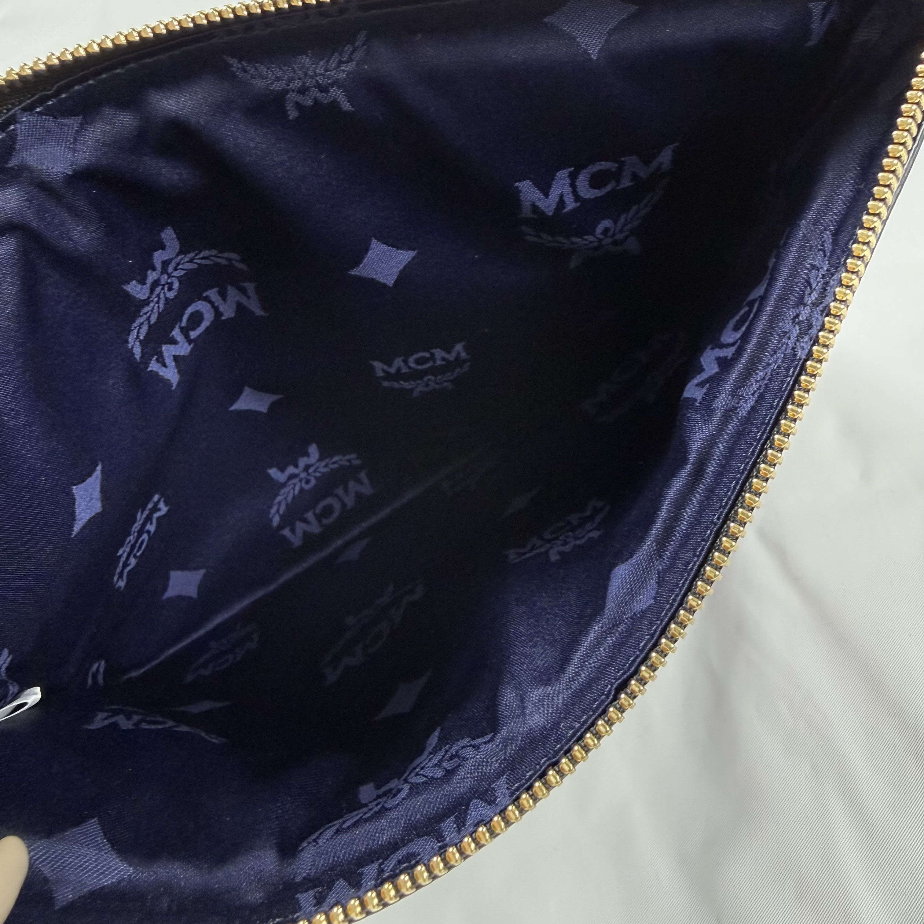 MCM MCM Purple Visetos Monogram Coated Canvas Pouch Leather Size ONE SIZE - 4 Thumbnail