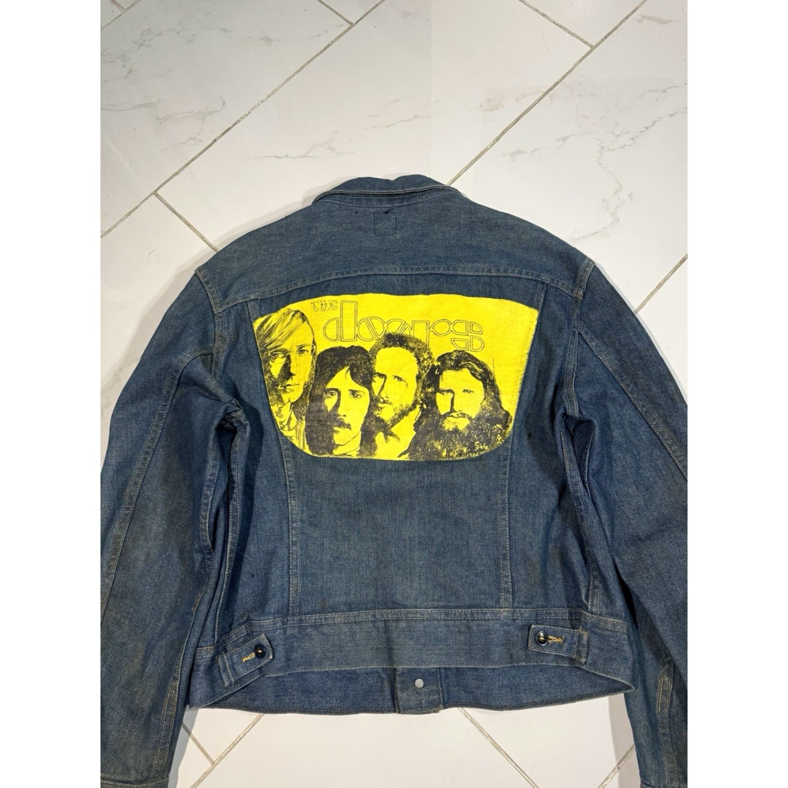 Lee VINTAGE Lee Denim Jacket M Hand-Painted The Doors Motorcycle Blue 1980s Men Mens Size M Size US M / EU 48-50 / 2 - 3 Thumbnail