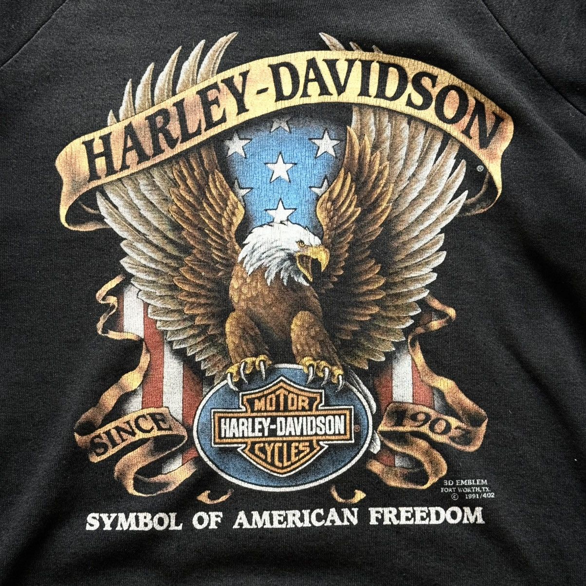 Harley Davidson Harley Davidson 3D Emblem 1991 USA Biker Eagle Sweatshirt Size US L / EU 52-54 / 3 - 2 Thumbnail