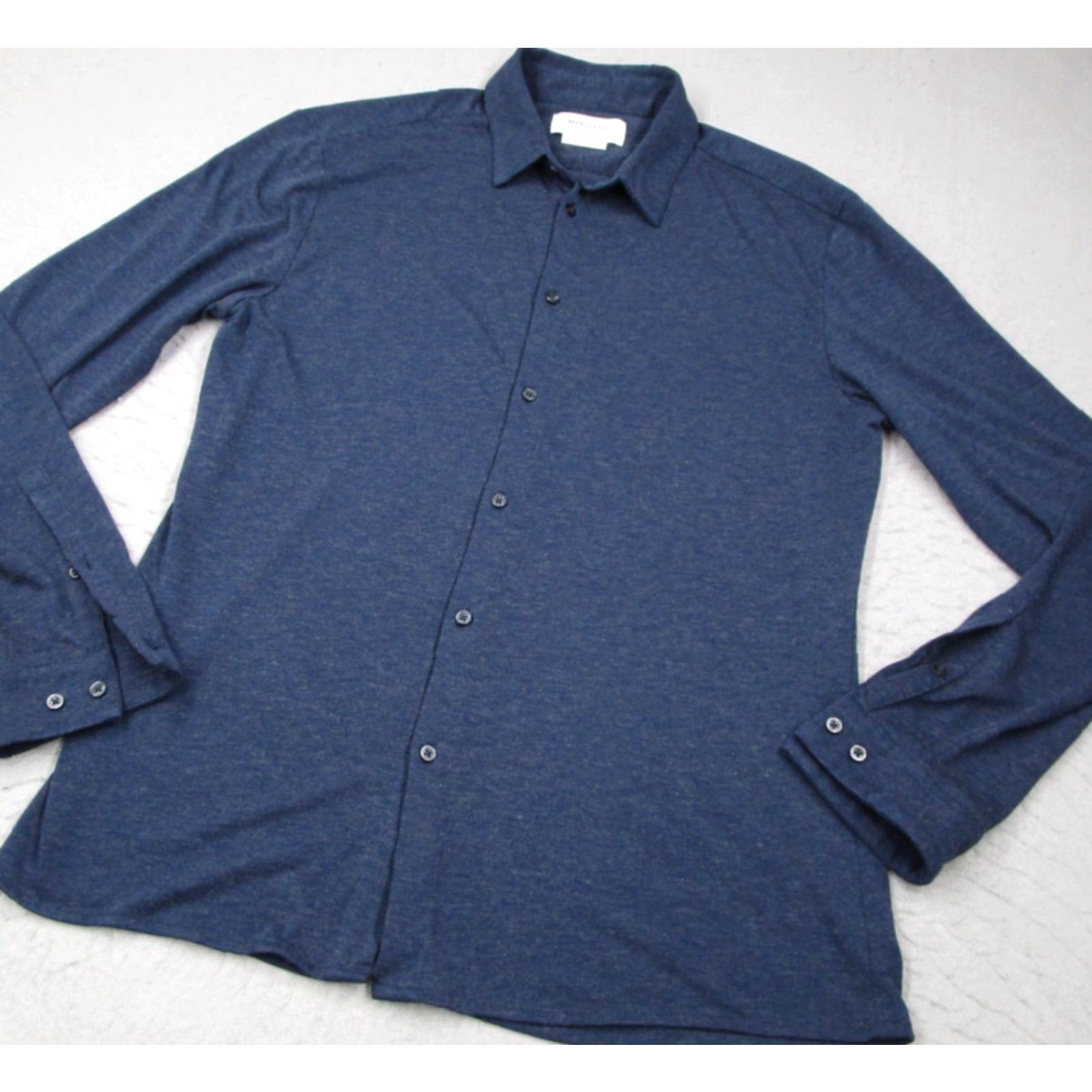 Vintage MINISTRY OF SUPPLY Shirt Men Medium Blue Merino Wool Blend Button Up Long Sleeve Size US M / EU 48-50 / 2 - 2 Thumbnail