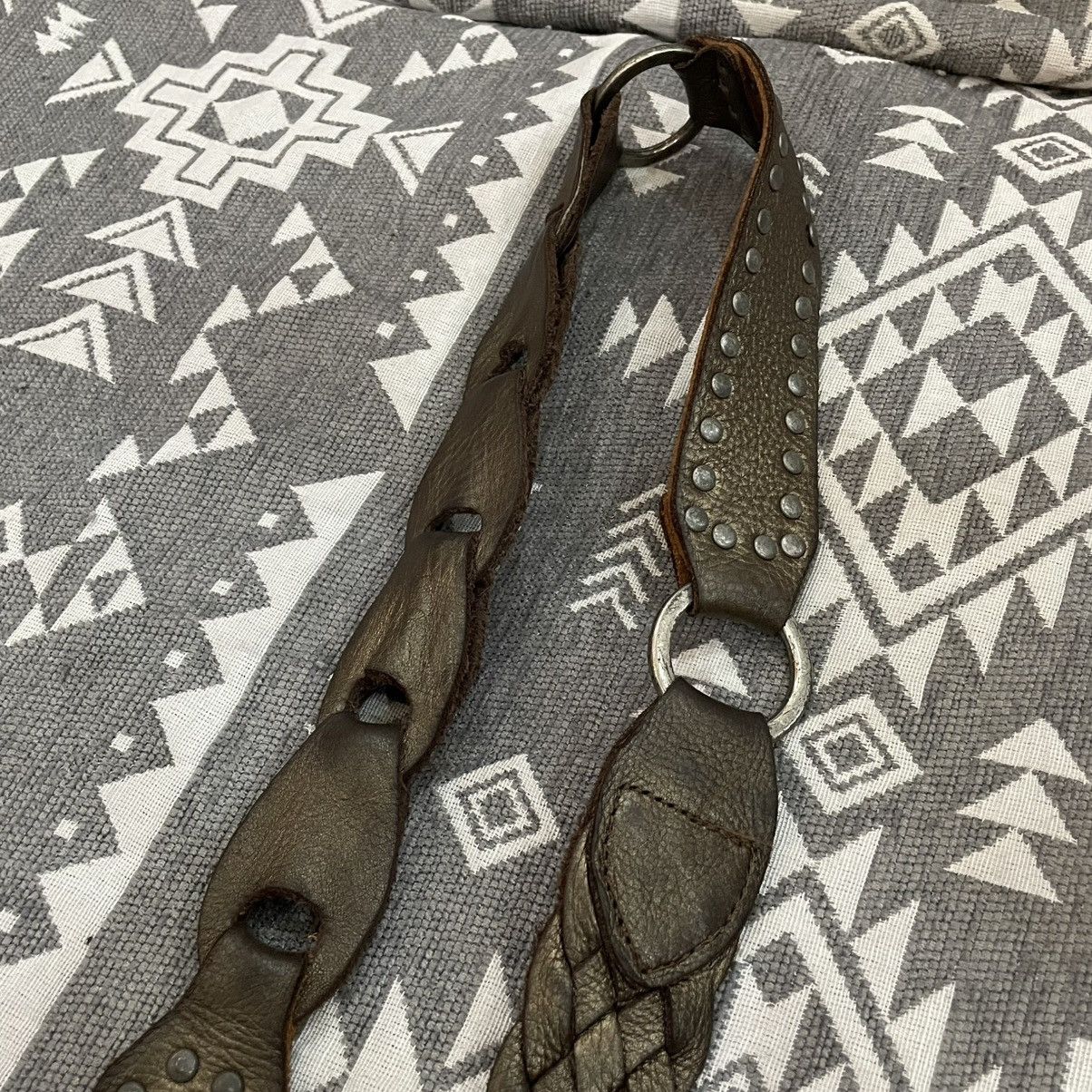 If Six Was Nine Y2K vkei studed pearcing braid leather belts Size ONE SIZE - 2 Thumbnail