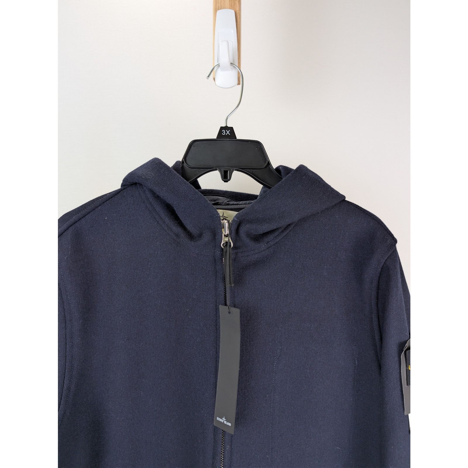 Stone Island o1rshd1 Panno Speciale Hoodie Jacket in navy blue wool blend Size US L / EU 52-54 / 3 - 7 Thumbnail