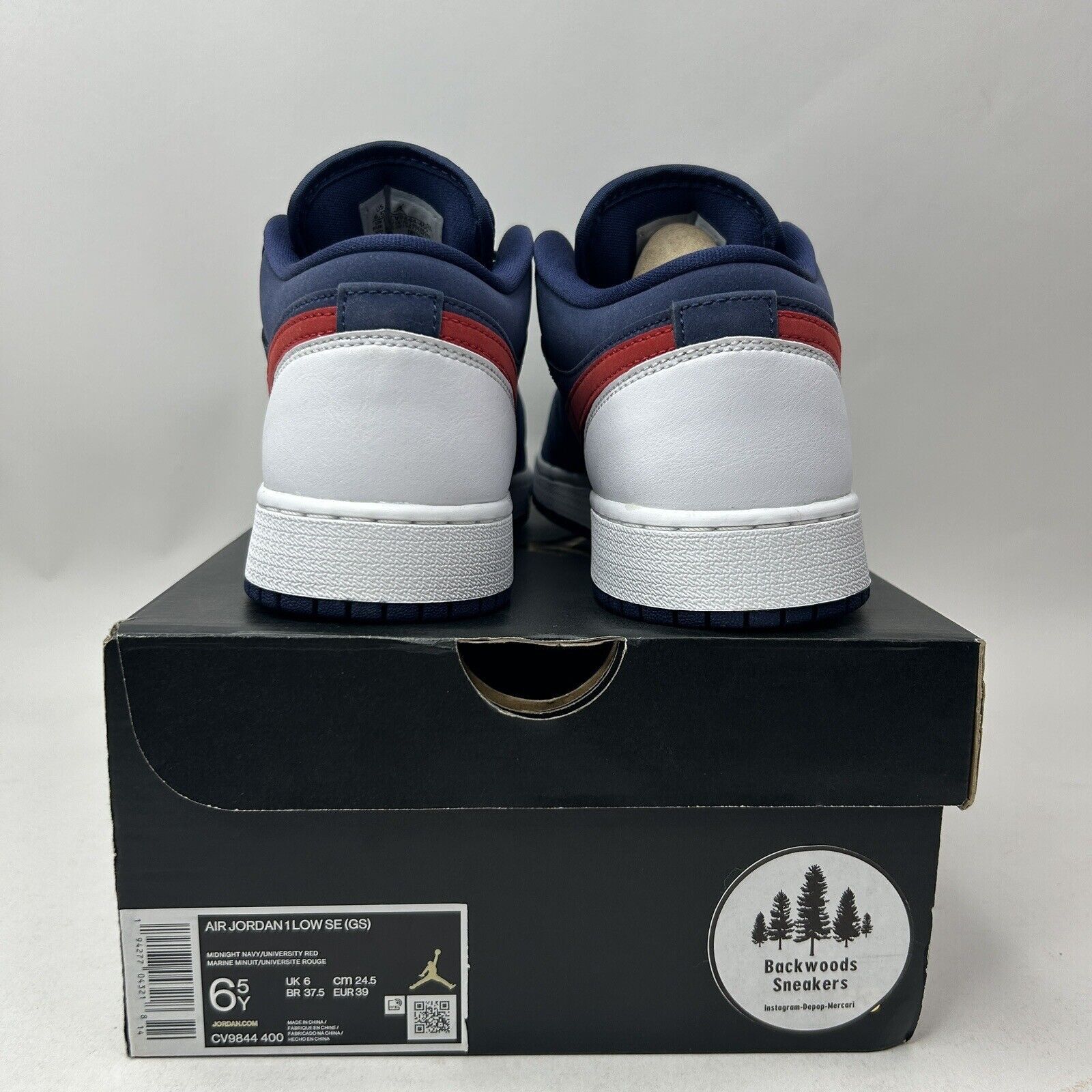 Nike Nike Air Jordan 1 Retro Low SE “USA/Navy Red” 2023 Size US 8 / IT 38 - 4 Thumbnail
