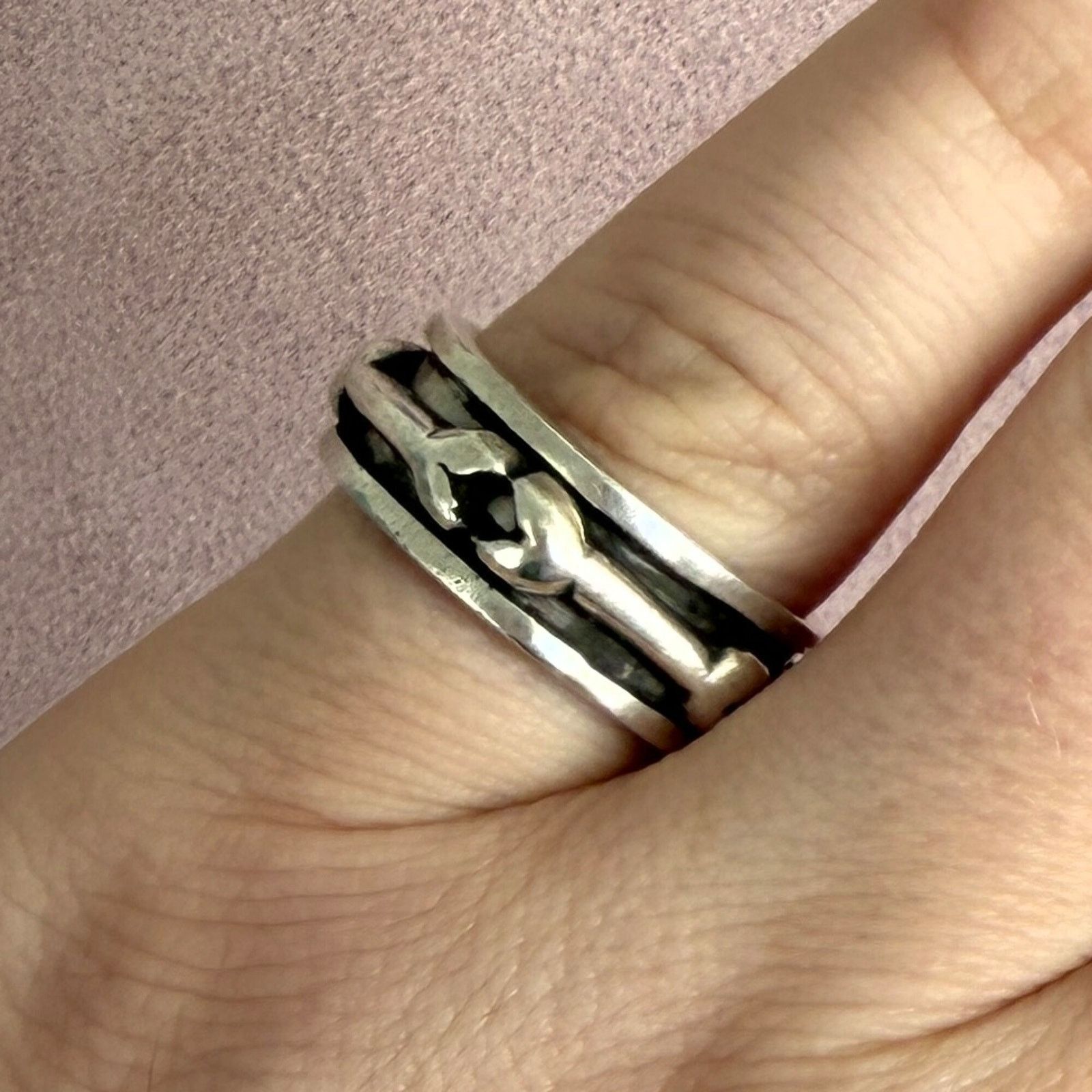Sterling Silver sterling silver mens bones spinner band ring size 8.75 Size ONE SIZE - 1 Thumbnail