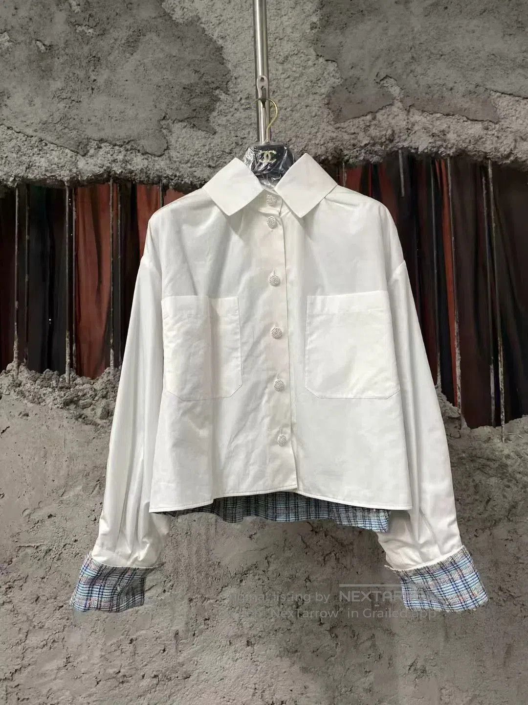Chanel blue checkered woven double-sided jacket. Size S / US 4 / IT 40 - 5 Thumbnail
