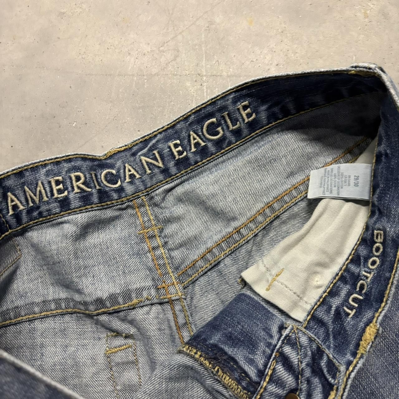 Japanese Brand × Vintage Crazy Vintage Y2K/2000s Grunge Faded Medium Wash Bootcut Denim Jeans! Size US 29 - 8 Thumbnail
