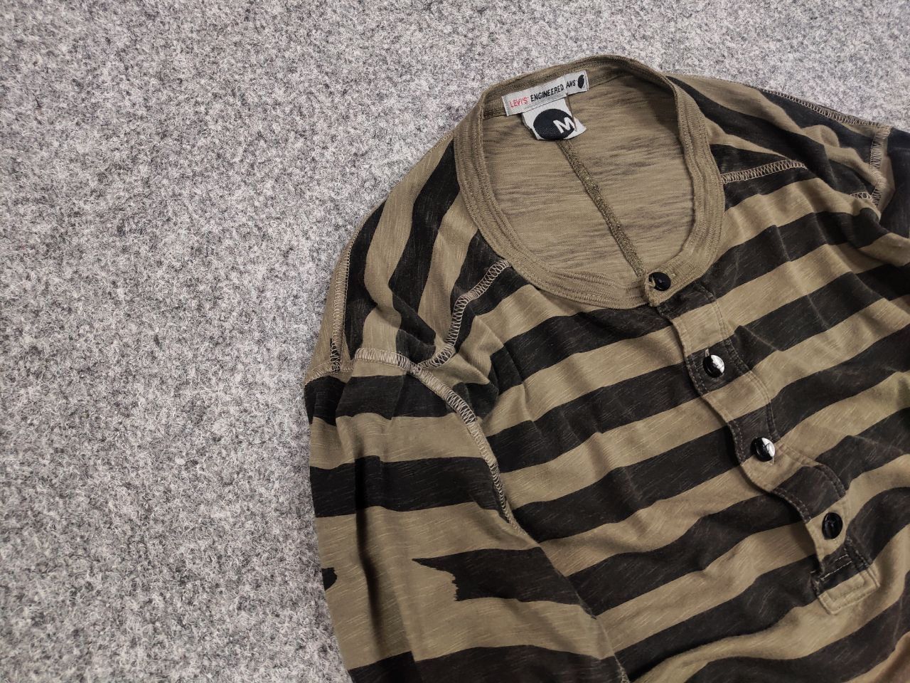 Levi's Vintage 90's Levis Engineered Military Striped Long Sleeve Size US M / EU 48-50 / 2 - 7 Thumbnail