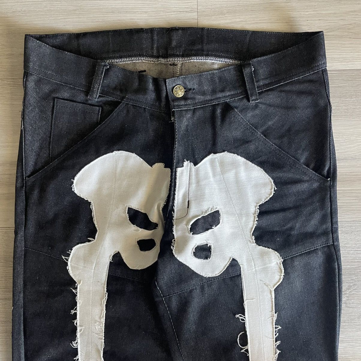 seeingDEADpeople seeingDEADpeople Skeleton Bones custom Jeans dark colored Size US 34 / EU 50 - 2 Thumbnail