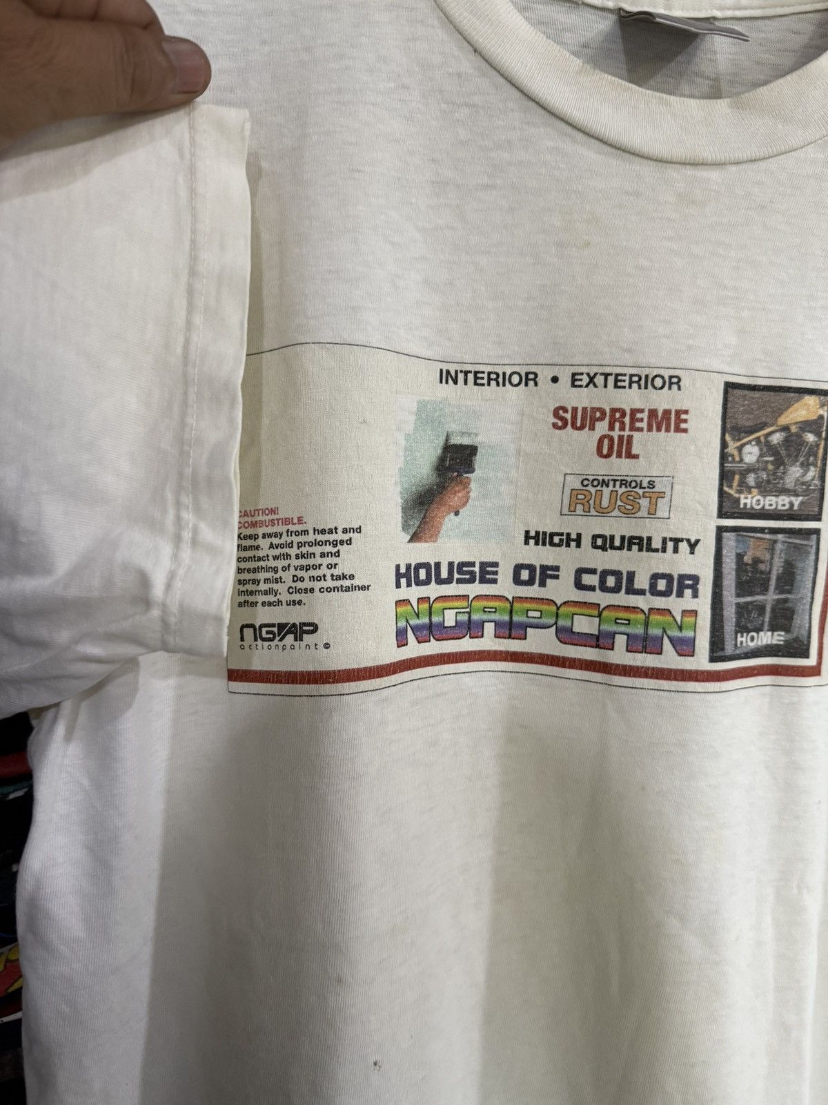 Vintage Thrashed Vintage 90s Supreme Oil House Of Colour Oneita T Size US M / EU 48-50 / 2 - 7 Thumbnail