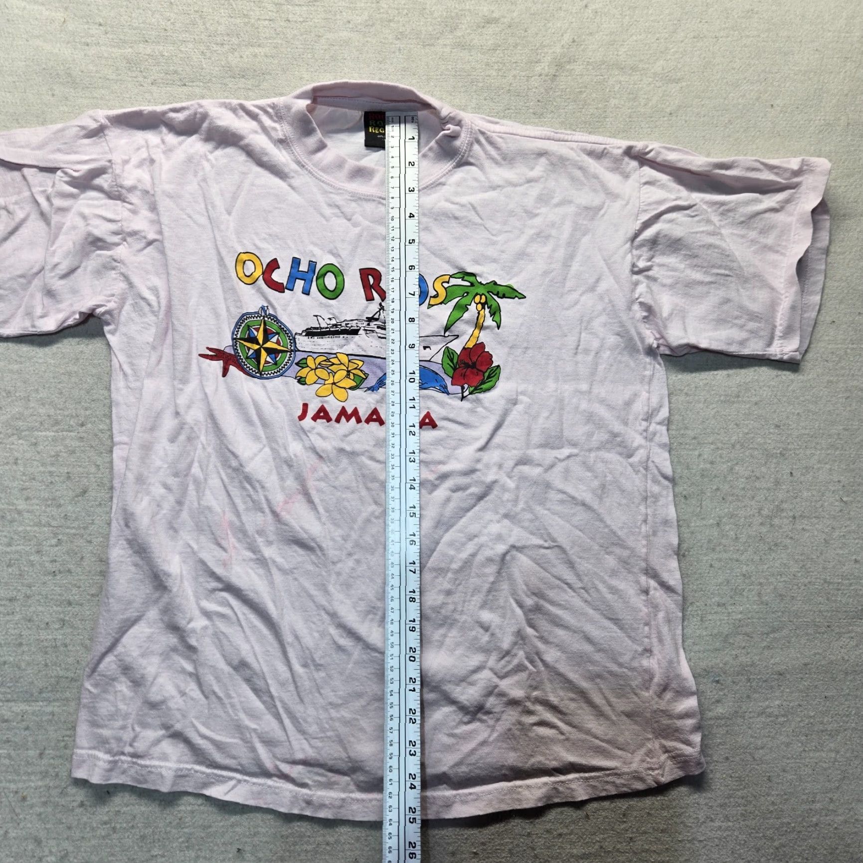 Vintage VINTAGE Ocho Rios Jamaica Shirt Adult Large Pink Beach 90s Mens T-Shirt Tee Size US L / EU 52-54 / 3 - 6 Thumbnail