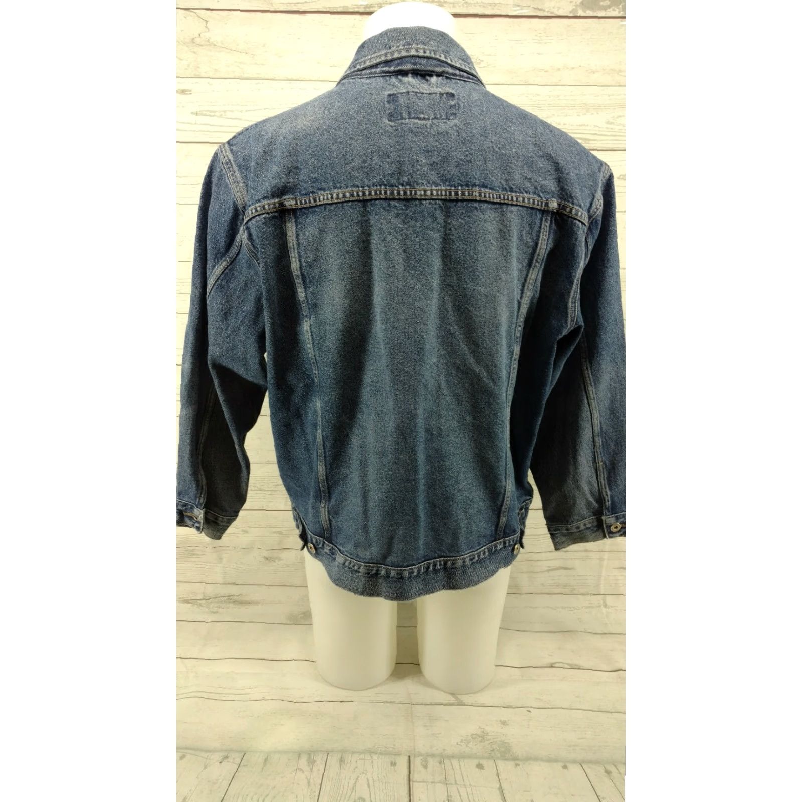 Wrangler VINTAGE Wrangler Hero Denim Jacket Distressed Jean Trucker Cowboy Men's XL Blue Denim Jacket with Metal Buttons Size US 36 / EU 52 - 6 Thumbnail