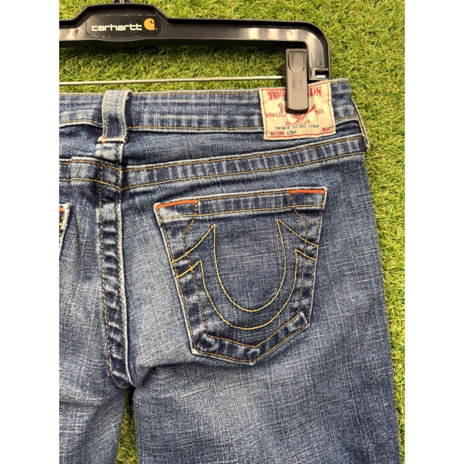 True Religion True Religion Jeans Womens 28 Low Rise Boot Leg Dark Wash Grunge y2k Casual 90s Size 28" / US 6 / IT 42 - 3 Thumbnail