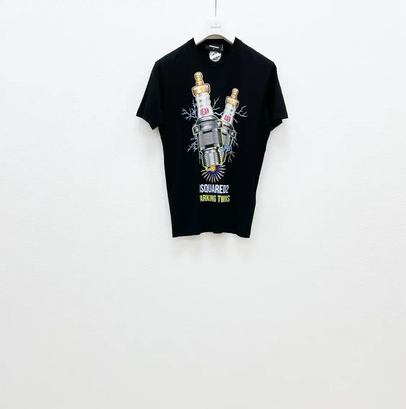 Dsquared2 DSQUARED2 Men's Black Cotton Short Sleeve T-Shirt 0089 Size US L / EU 52-54 / 3 - 1 Thumbnail