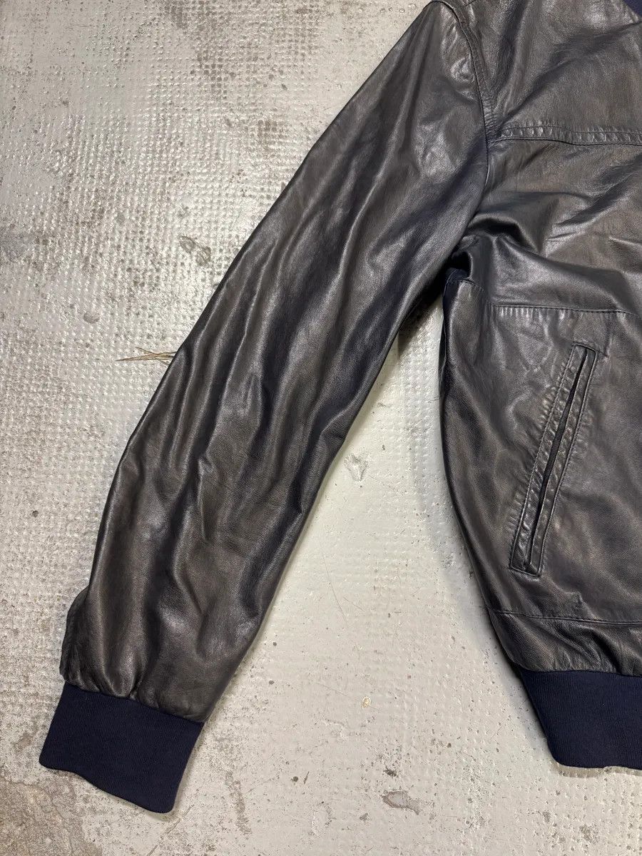 Dolce & Gabbana 2000s Dolce & Gabbana Navy Leather Bomber Jacket Size US M / EU 48-50 / 2 - 5 Thumbnail