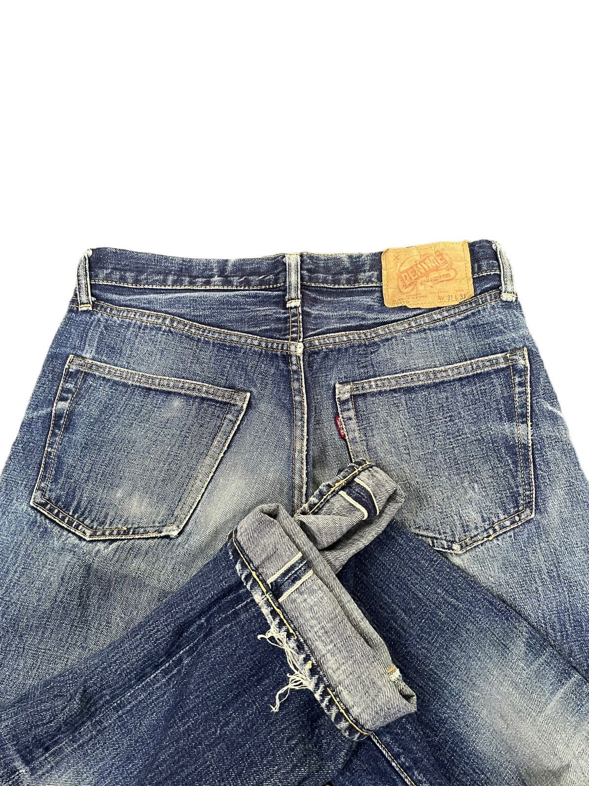 Denime × Vintage Vintage Denime x Shiprs Selvedge Distresed Denim Size US 31 - 12 Thumbnail