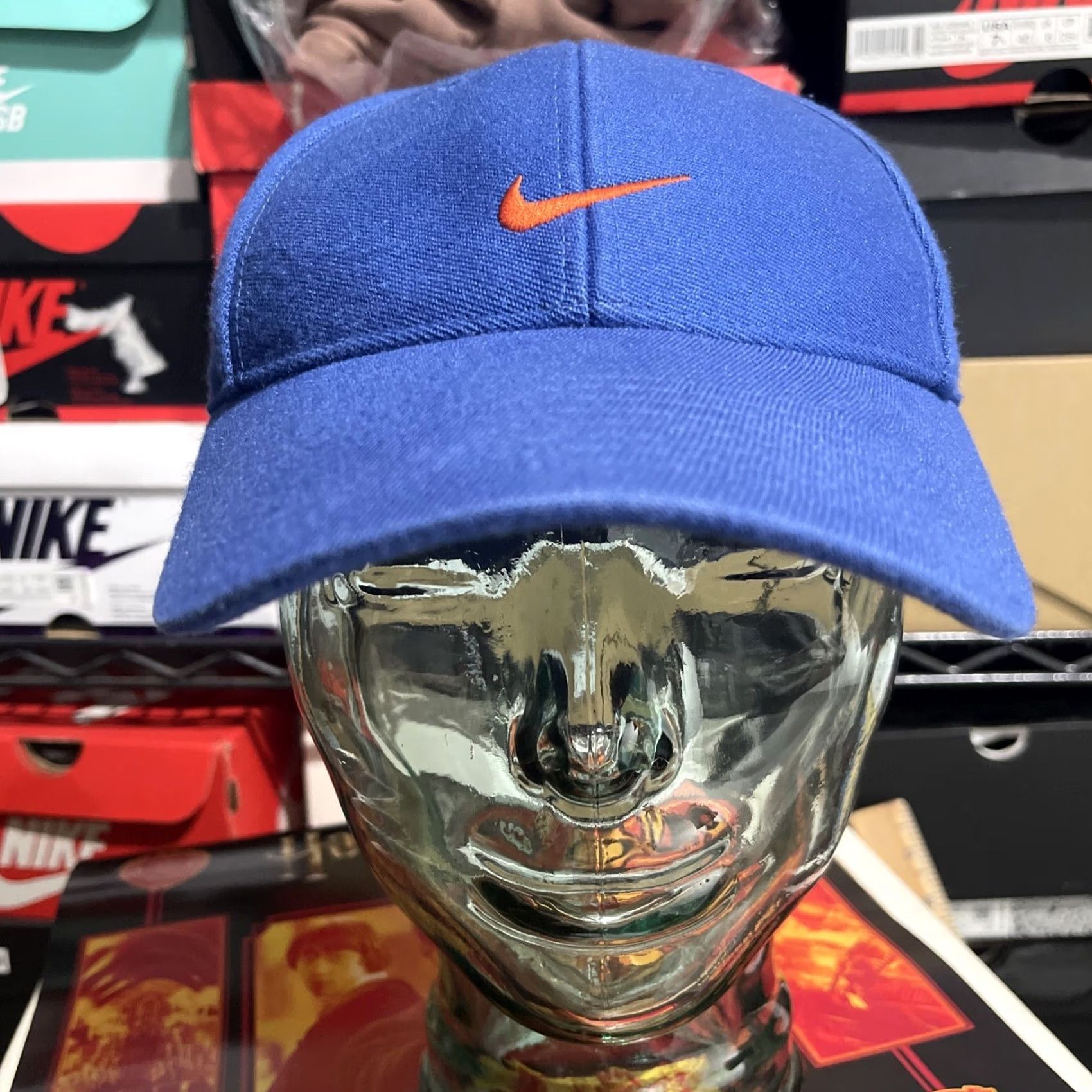Nike VINTAGE Nike Hat Cap Mens Adjustable Blue Orange Swoosh Baseball Cap One Size Black? Size ONE SIZE - 2 Thumbnail
