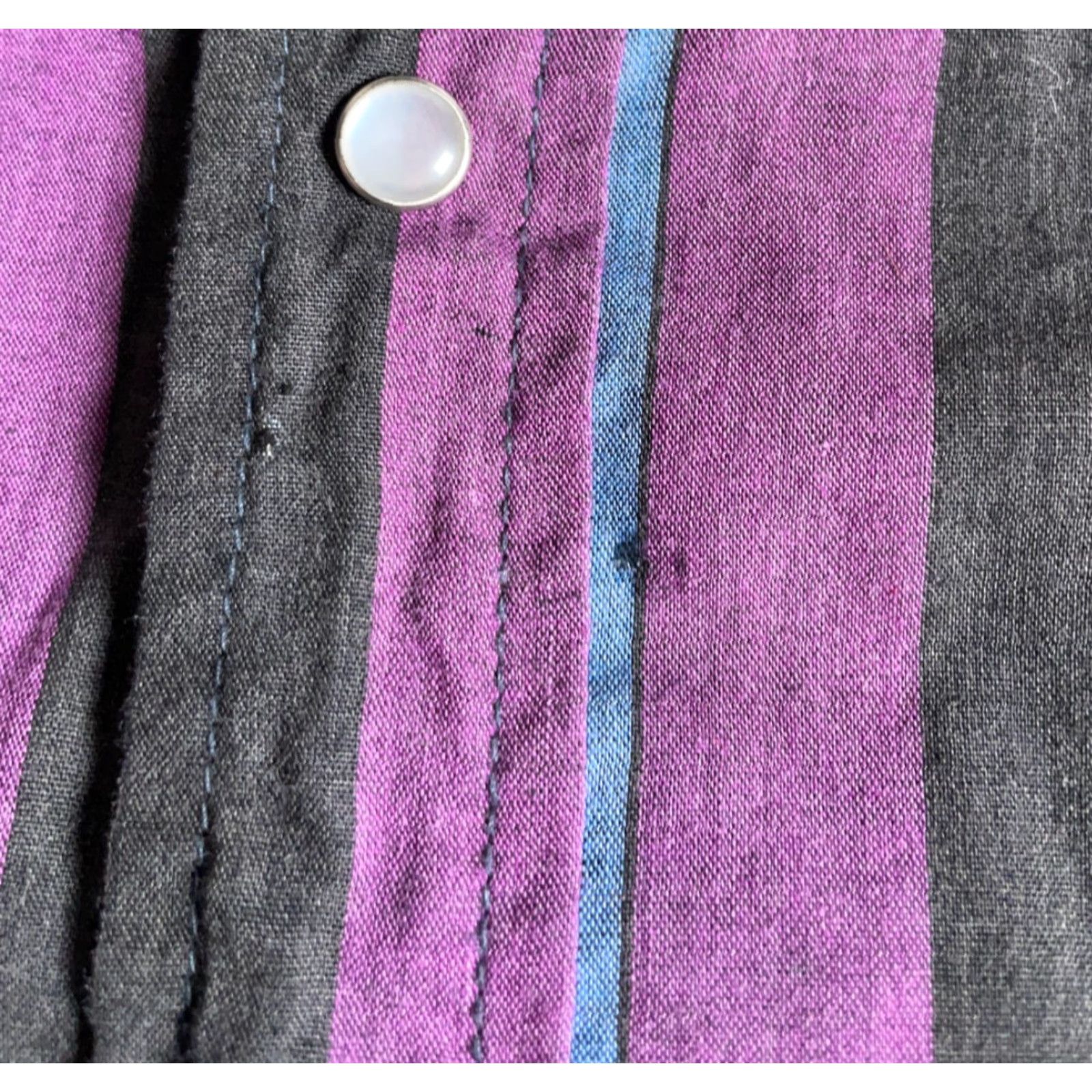 Vintage VINTAGE Ely Cattleman Shirt Mens M Purple Stripe Western Style Snap Button Cowboy Grunge 80s Retro Hipster Size US M / EU 48-50 / 2 - 4 Thumbnail