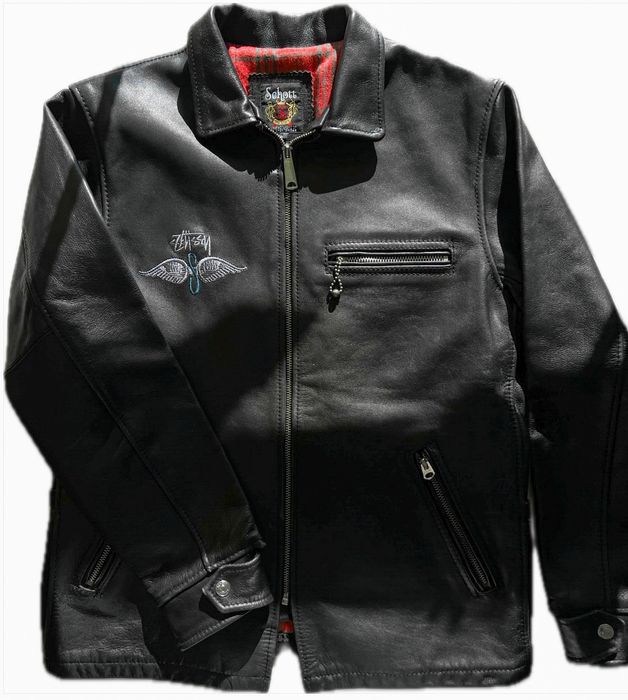 Stussy Stussy x Schott Leather Jacket | Grailed