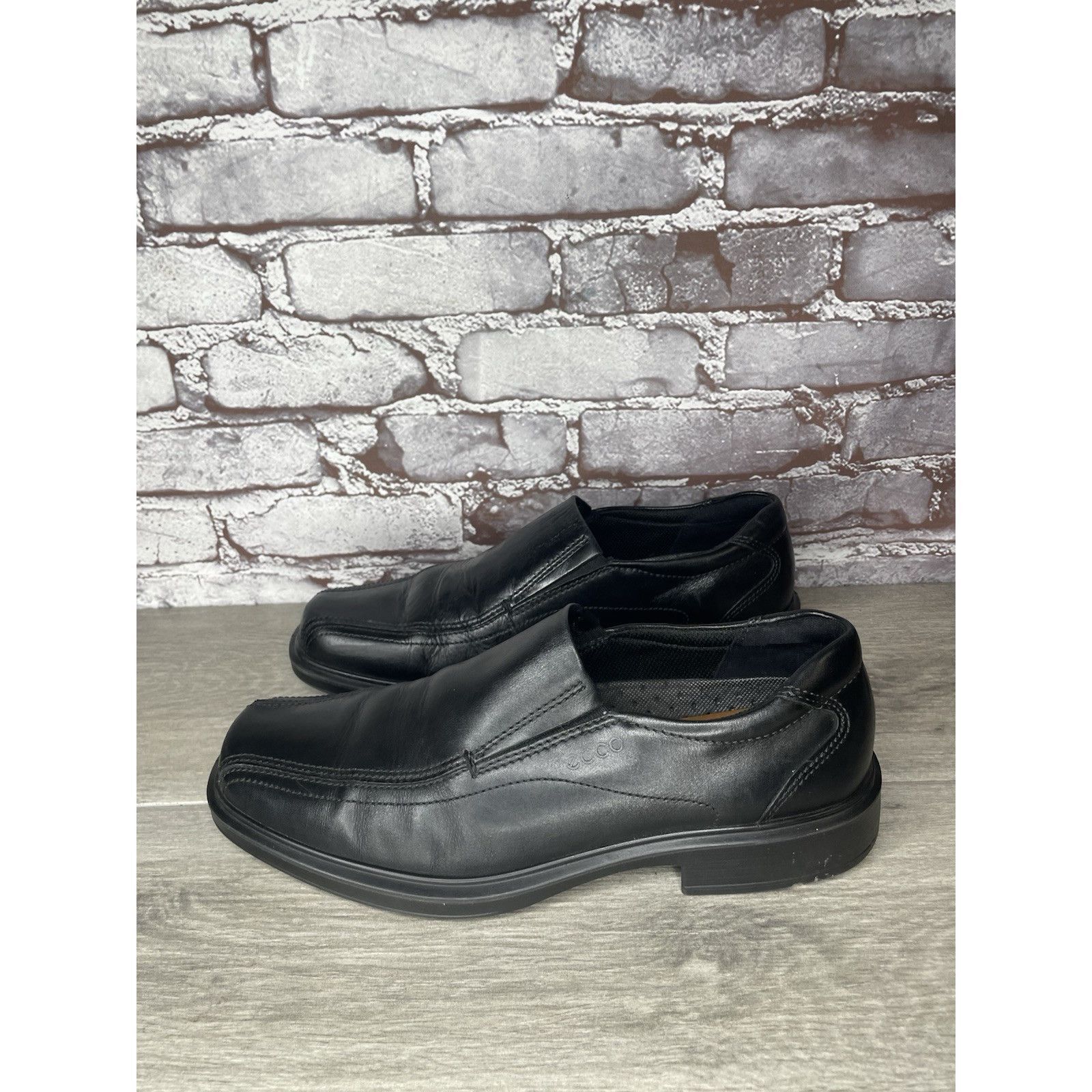 Ecco Ecco Black Leather Apron Toe Slip On Casual Loafers Shoes Me Size US 10 / EU 43 - 3 Thumbnail