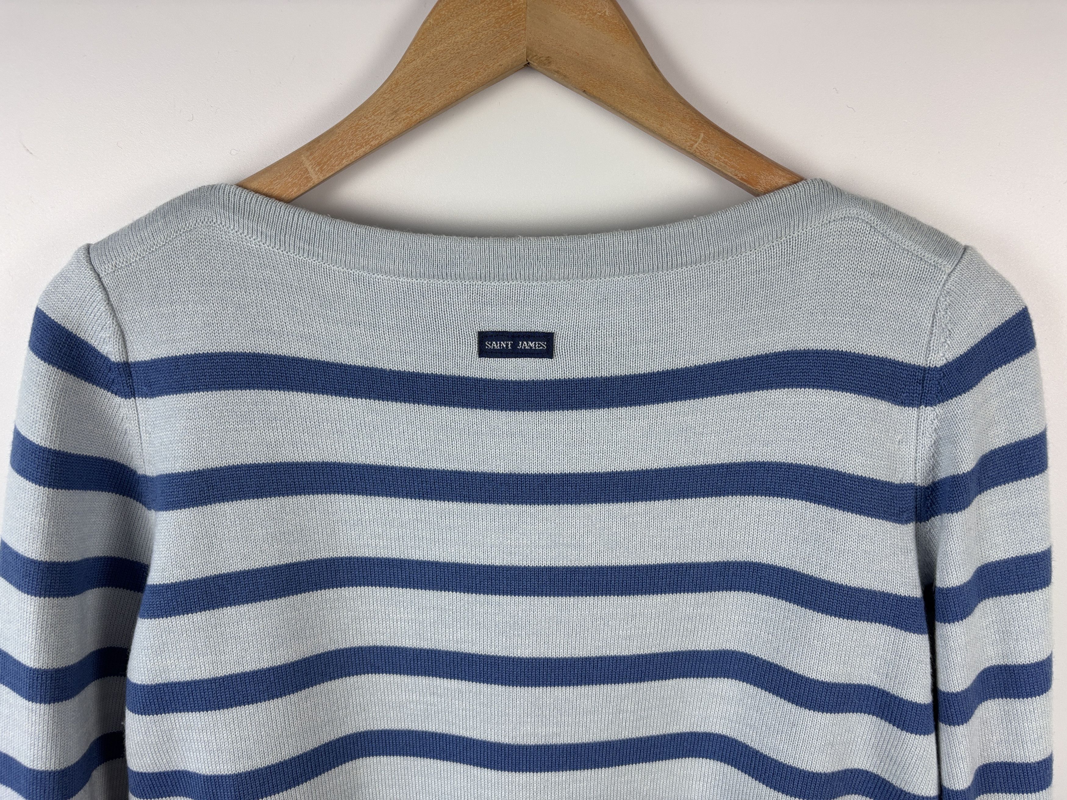 Saint James × Vintage Saint James Striped 3/4 Sleeve Sweater Wool Jumper US 8 (S) Size M / US 6-8 / IT 42-44 - 6 Thumbnail