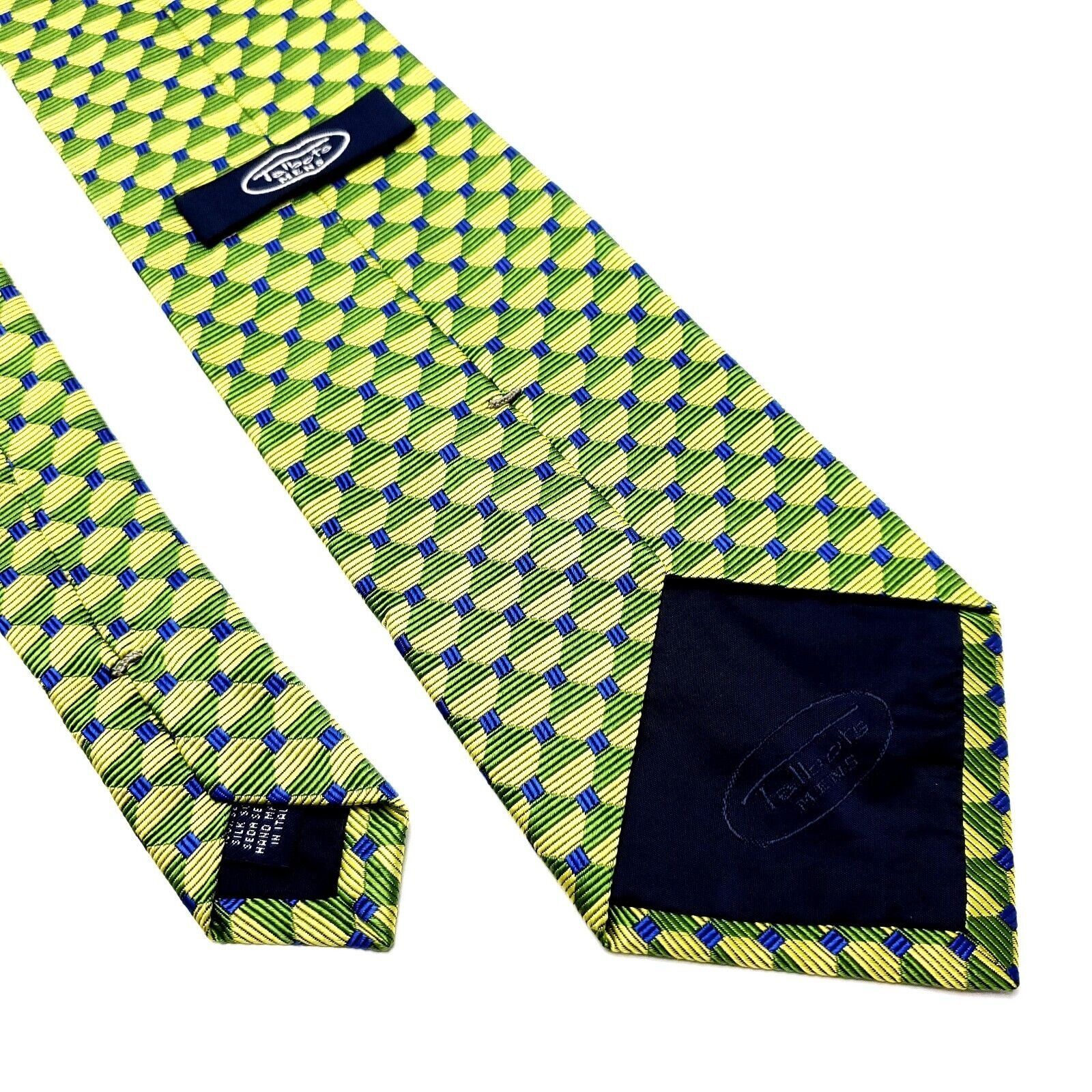Designer Talbots Silk Tie Woven Green Geometric Wide Size ONE SIZE - 3 Thumbnail