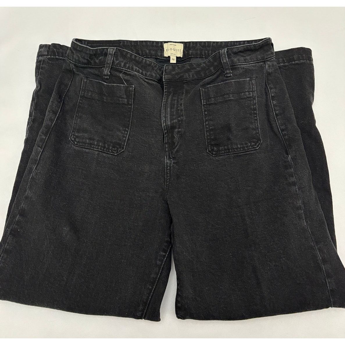 Other Size 14 | ELOQUII Women’s Wide Leg Black Denim Trouser Jeans Size 36" / US 14 / IT 50 - 7 Thumbnail
