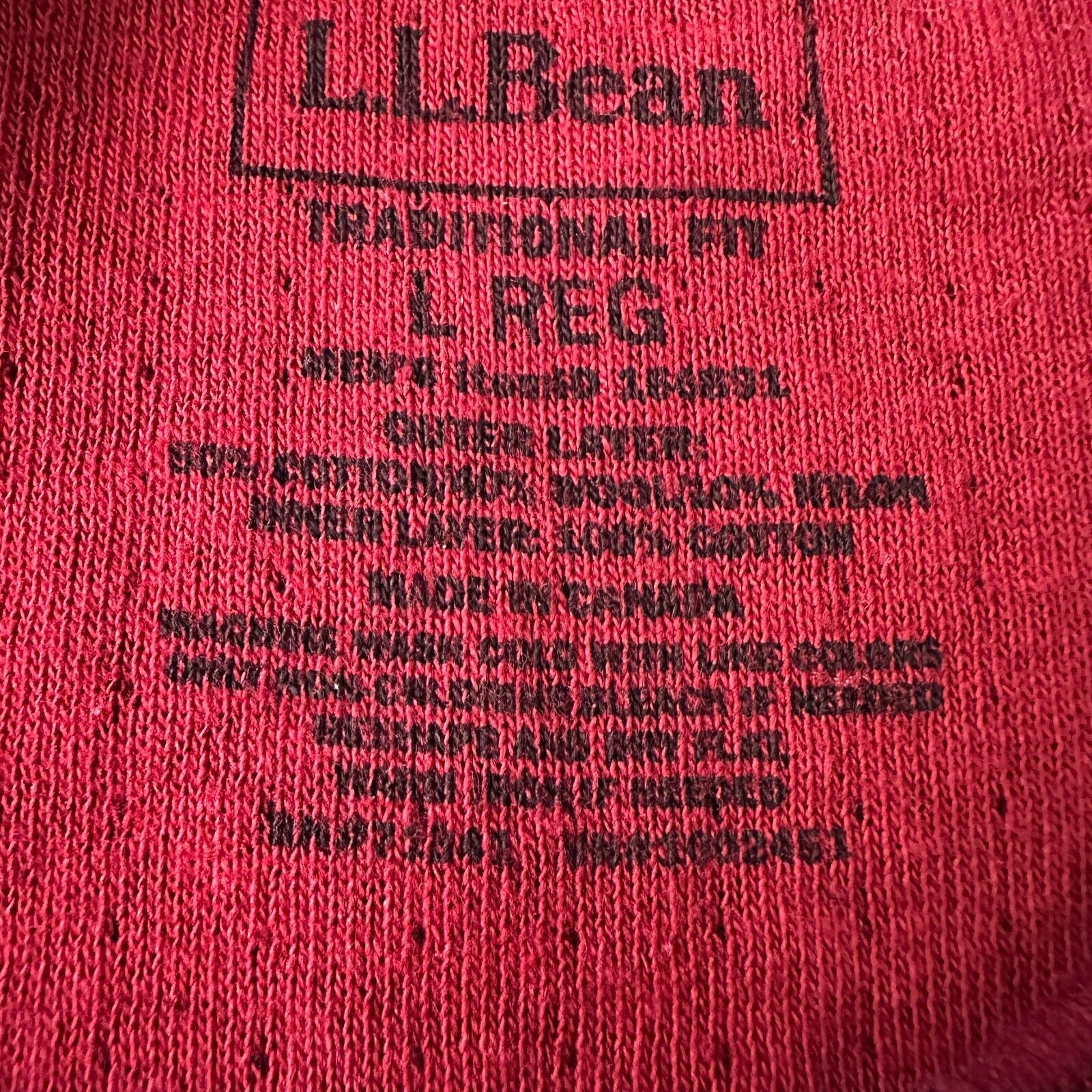 L.L. Bean LL Bean Henley Sweatshirt Men’s Large Maroon Long Sleeve Size US L / EU 52-54 / 3 - 6 Thumbnail