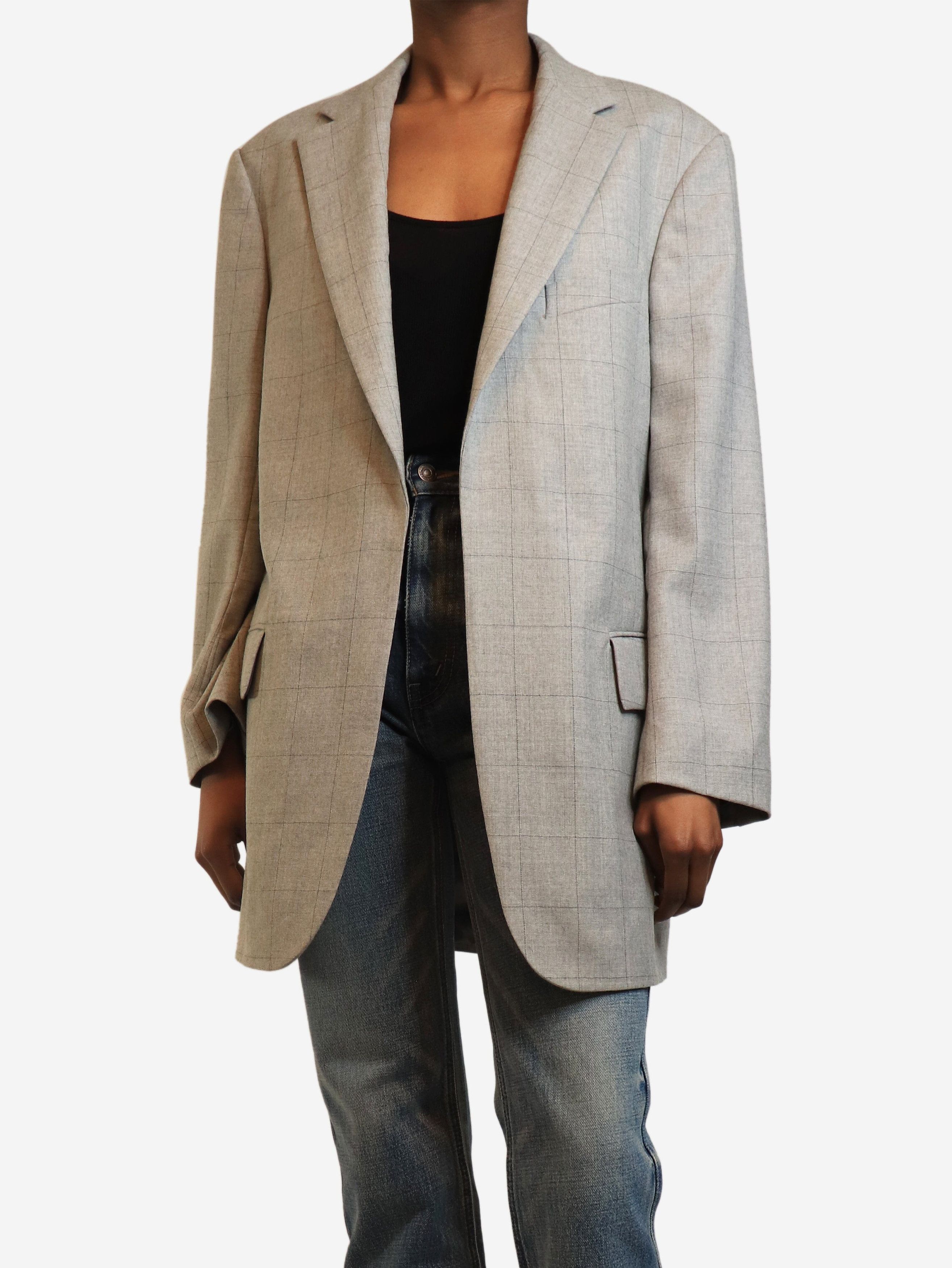 Dries Van Noten Grey wool check blazer - S Size S / US 4 / IT 40 - 1 Thumbnail