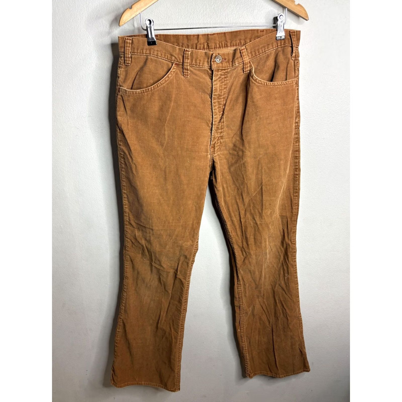 Levi's VINTAGE Levis Pants Mens 36x33 Brown Corduroy Chino Straight Leg 5 Pocket 80's Size US 36 / EU 52 - 2 Thumbnail