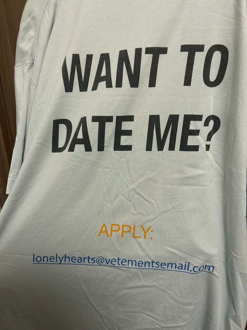 Vetements Vetements Want to date me short sleeves 2506-Nextarrow Size US XS / EU 42 / 0 - 3 Thumbnail