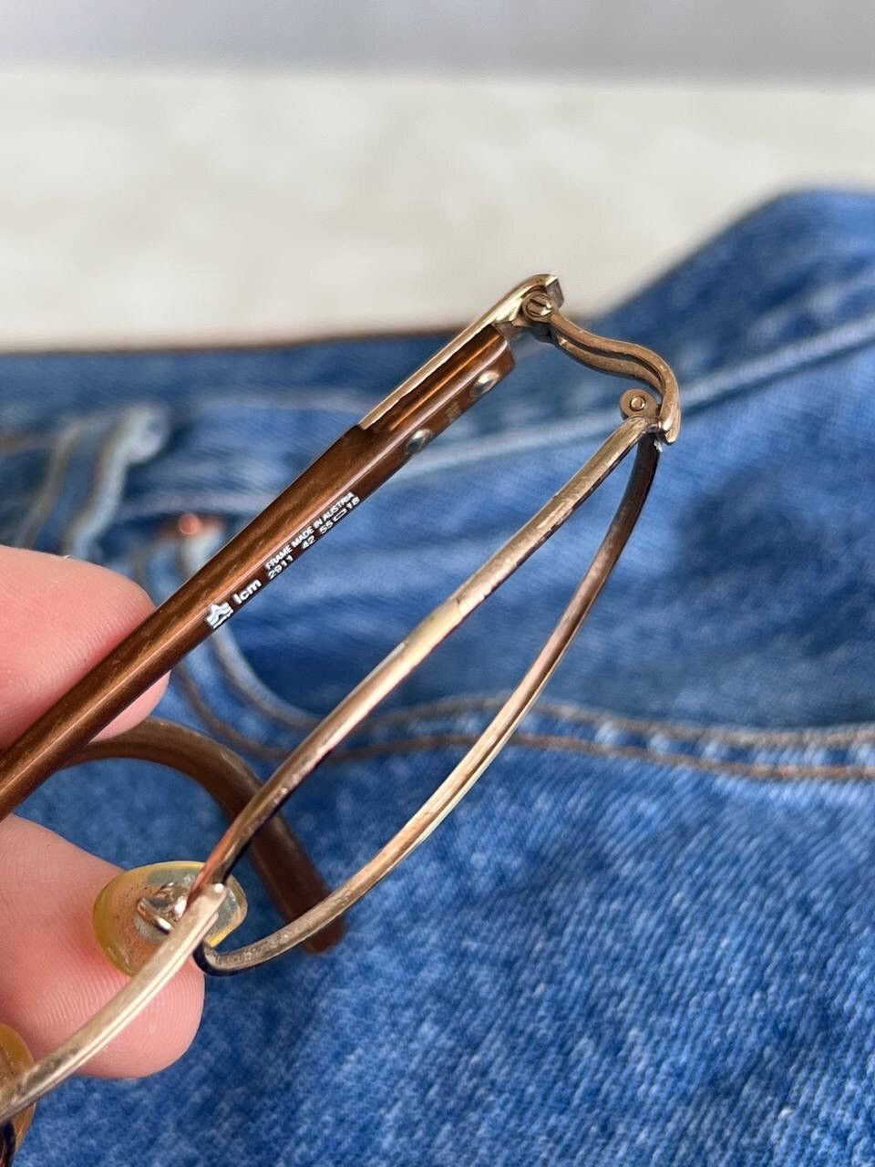 Dior × Vintage Christian Dior '90s Brown Oval Hook Frame Eyeglasses Eyewear Size ONE SIZE - 10 Thumbnail